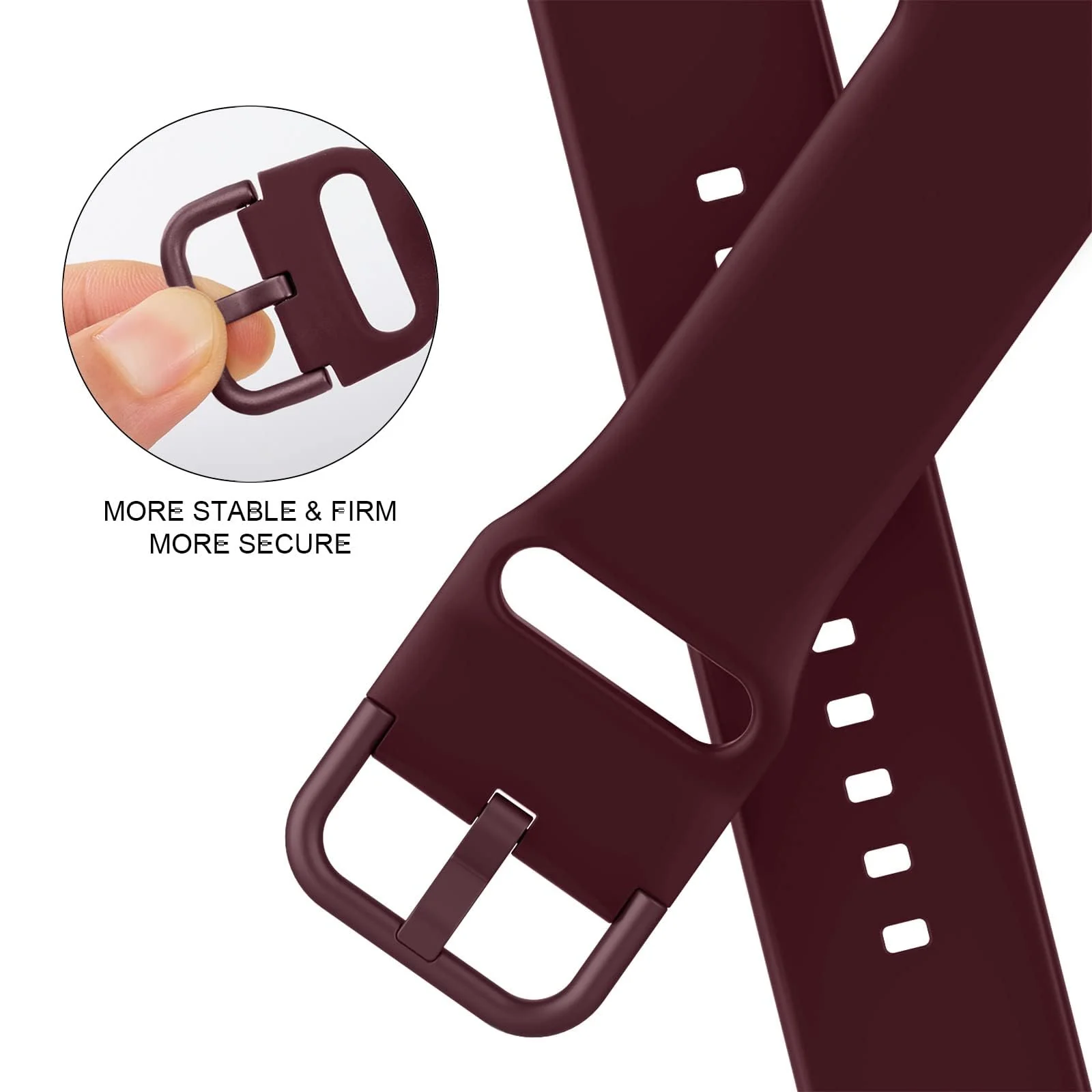 DL3 Mobilak Sport Band For Apple Watch Ultra 49mm 46mm 45mm 44mm 42mm, Soft Silicone Wristband Replacement Strap with Classic Clasp for iWatch Series 11 10 9 8 7 6 5 4 SE SE2 Ultra 3 2 1 for Women Men - A. Wine Red