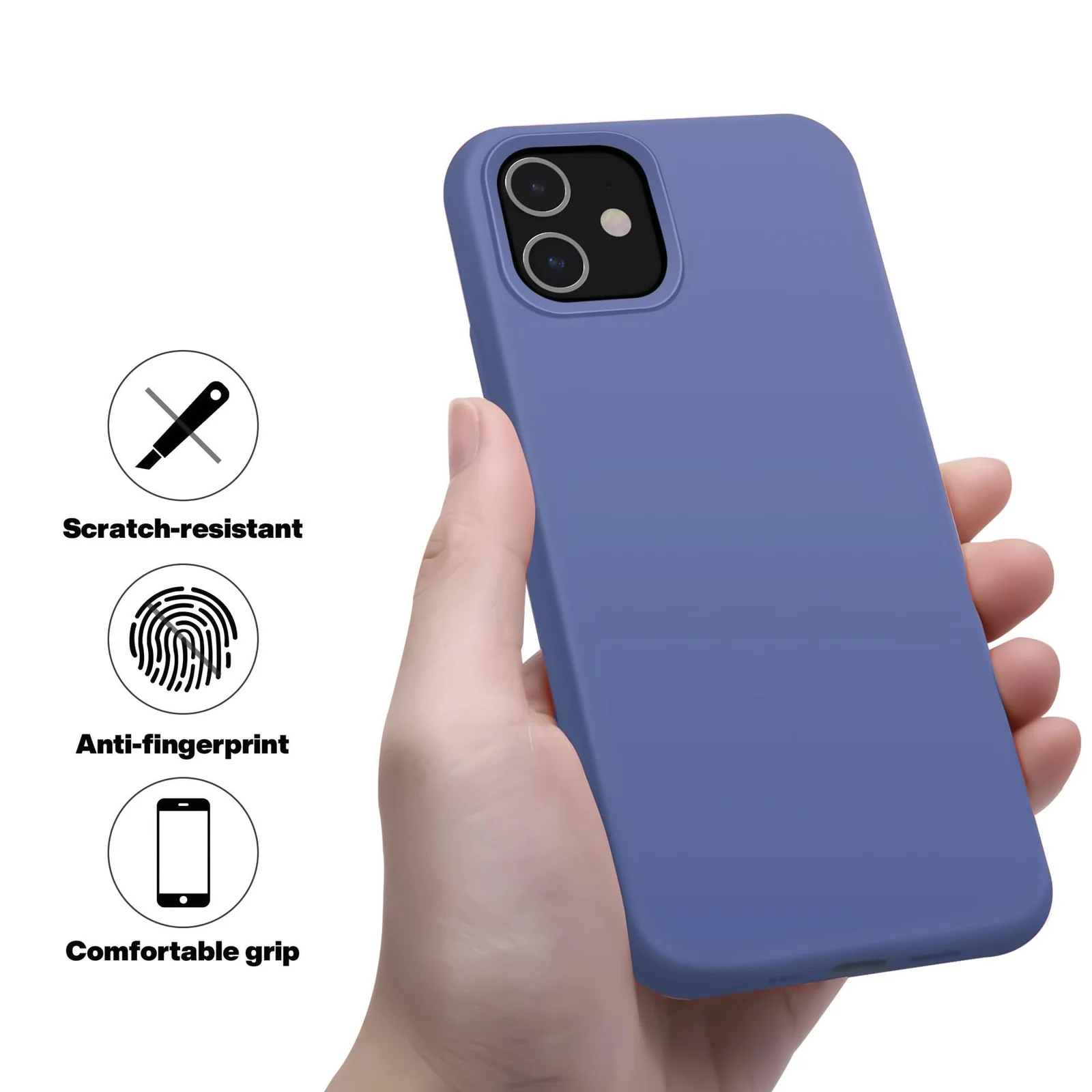 DL3 Mobilak Compatible with iPhone 11 (6.1 Inch) Case, Liquid Silicone Case, Full Body Protective Cover, Shockproof, Slim Phone Case, Anti-Scratch Soft Microfiber Lining - Lavender Blue