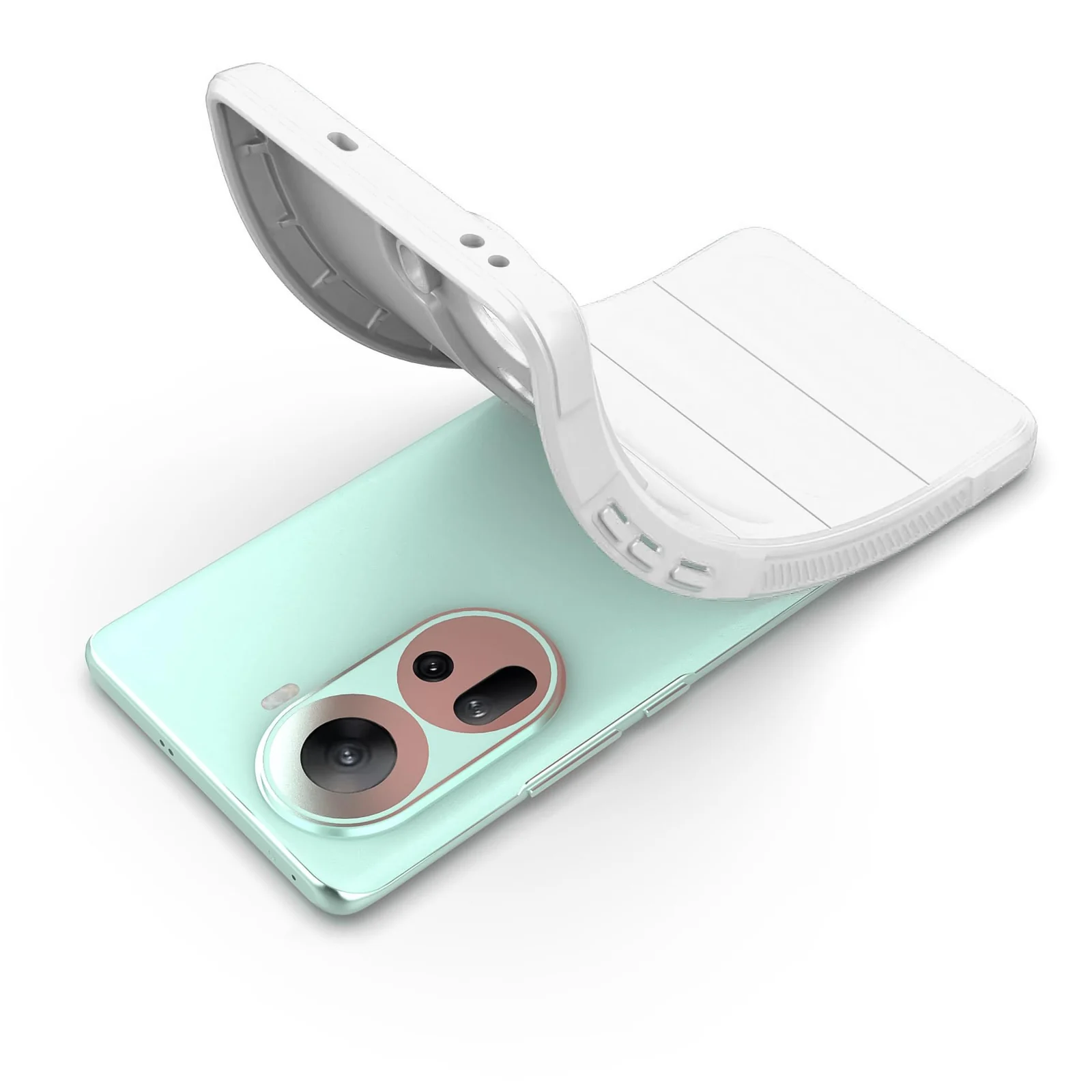 DL3 Mobilak Soft Silicone Protective Case for OPPO Reno 11 5G with Camera Protection and Shockproof Design - White
