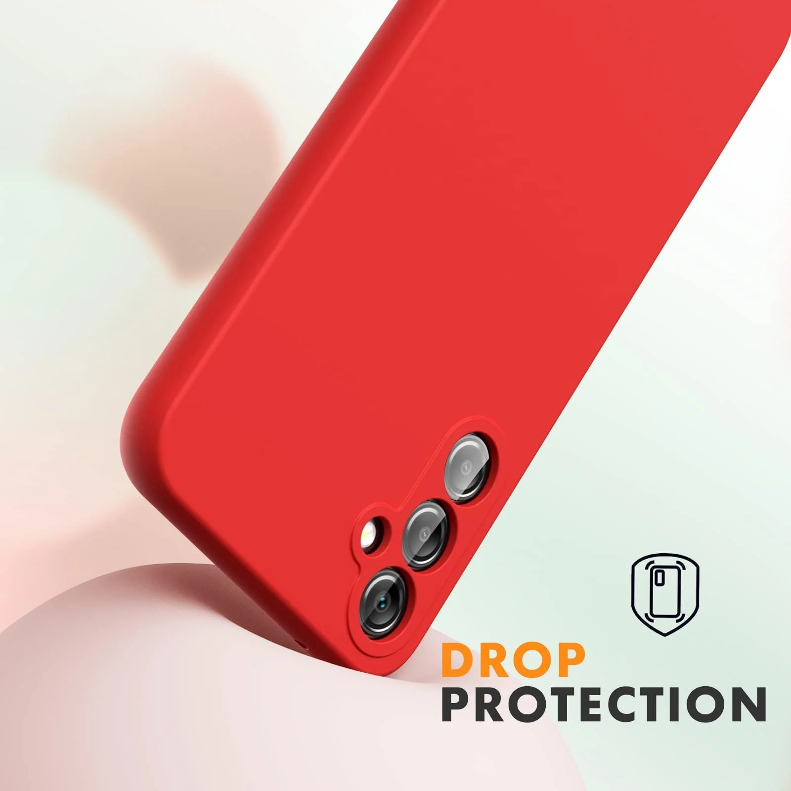 DL3 Mobilak Liquid Silicone Case for Samsung Galaxy S23 FE, Shock-absorbing protection, Scratch-resistant surface, Soft microfiber lining - Red
