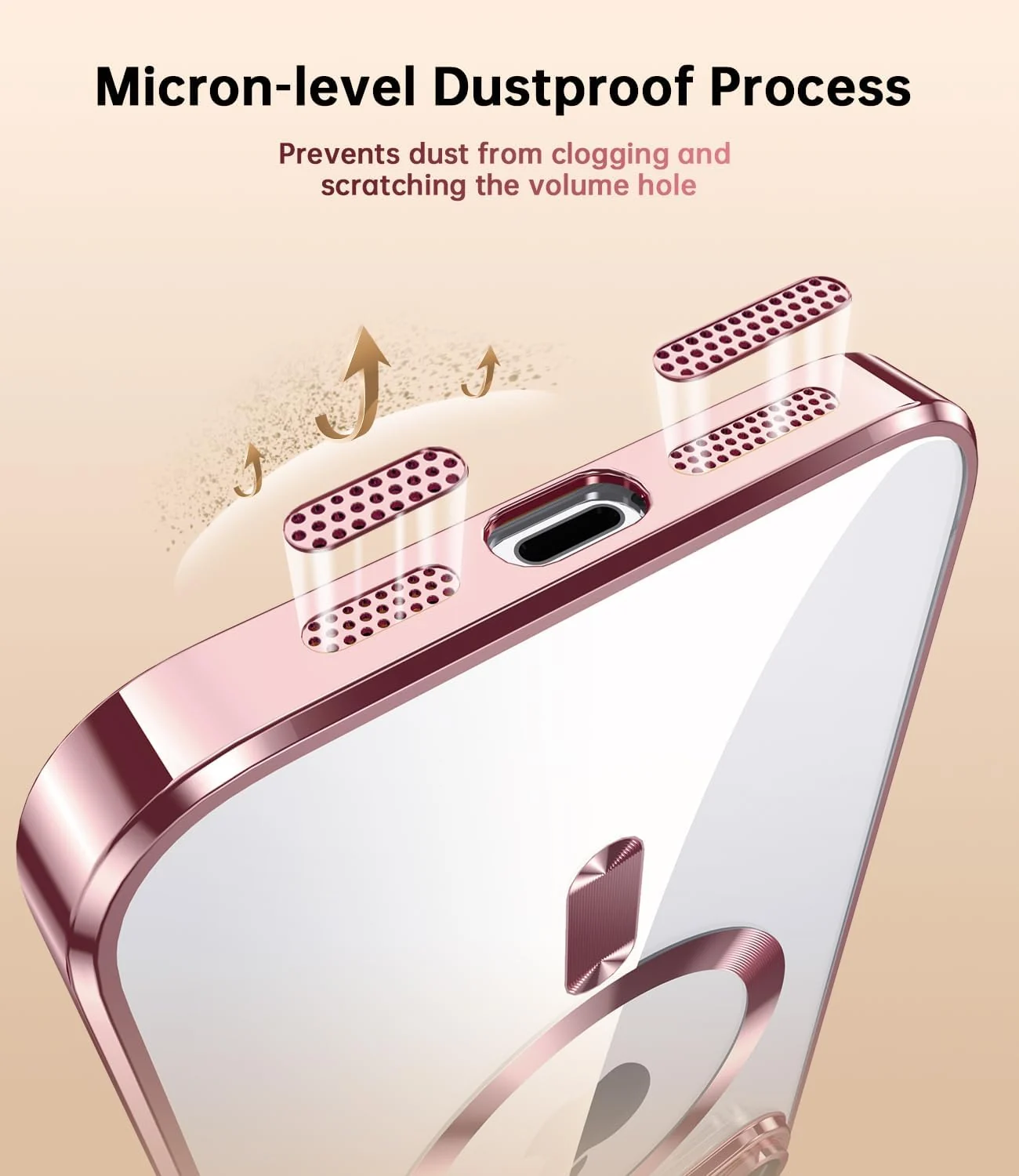 DL3 Mobilak Glitter Protective Case for iPhone 15 Pro Max 6.7-Inch, Compatible with MagSafe accessories, Camera protection, Shock-absorbing protection - Pink
