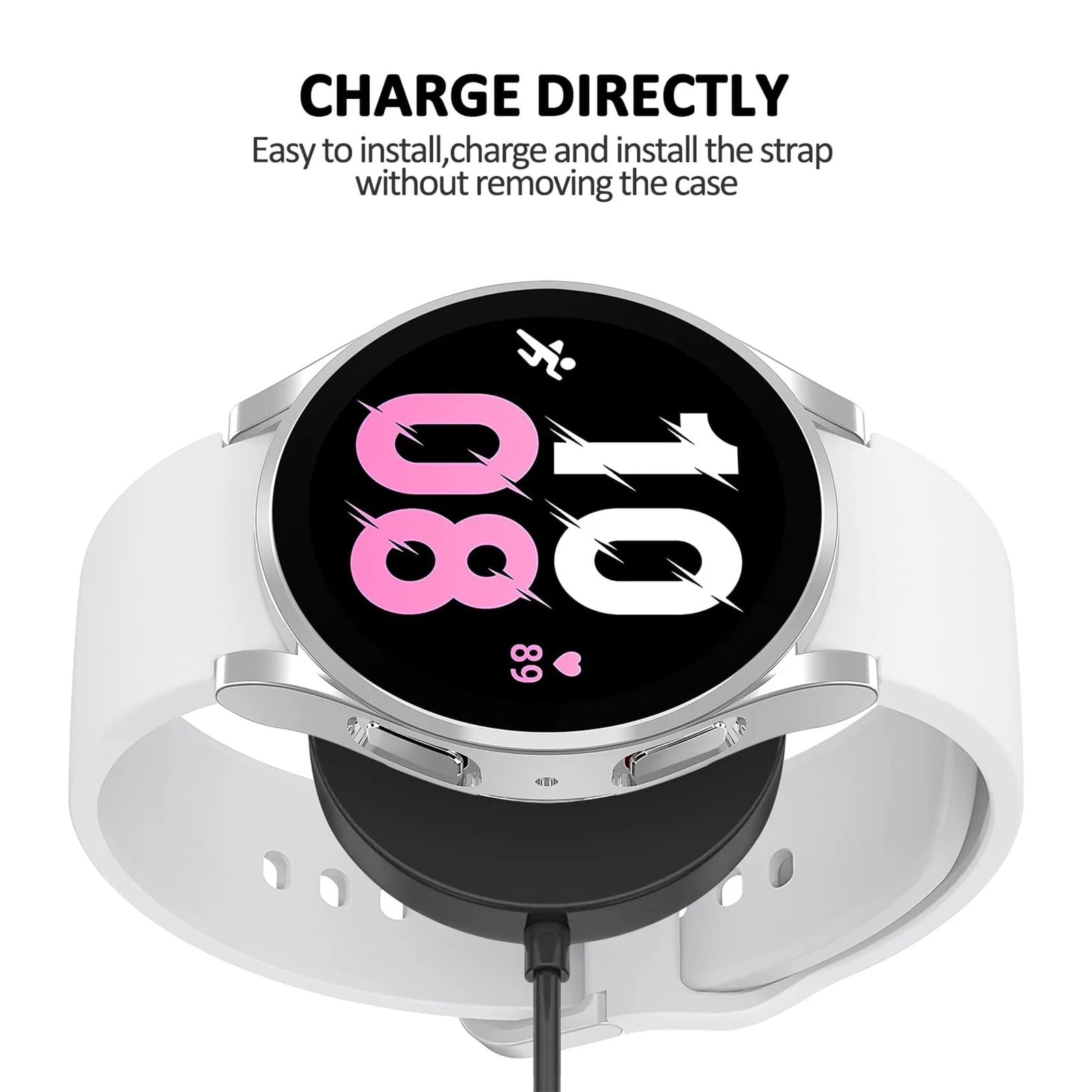 DL3 Mobilak Case Compatible with Samsung Galaxy Watch 5 Pro 45mm Case All-Around Watch Soft TPU [Frame Only] Shockproof Cover Slim Guard Thin Bumper Shell Protector - Silver