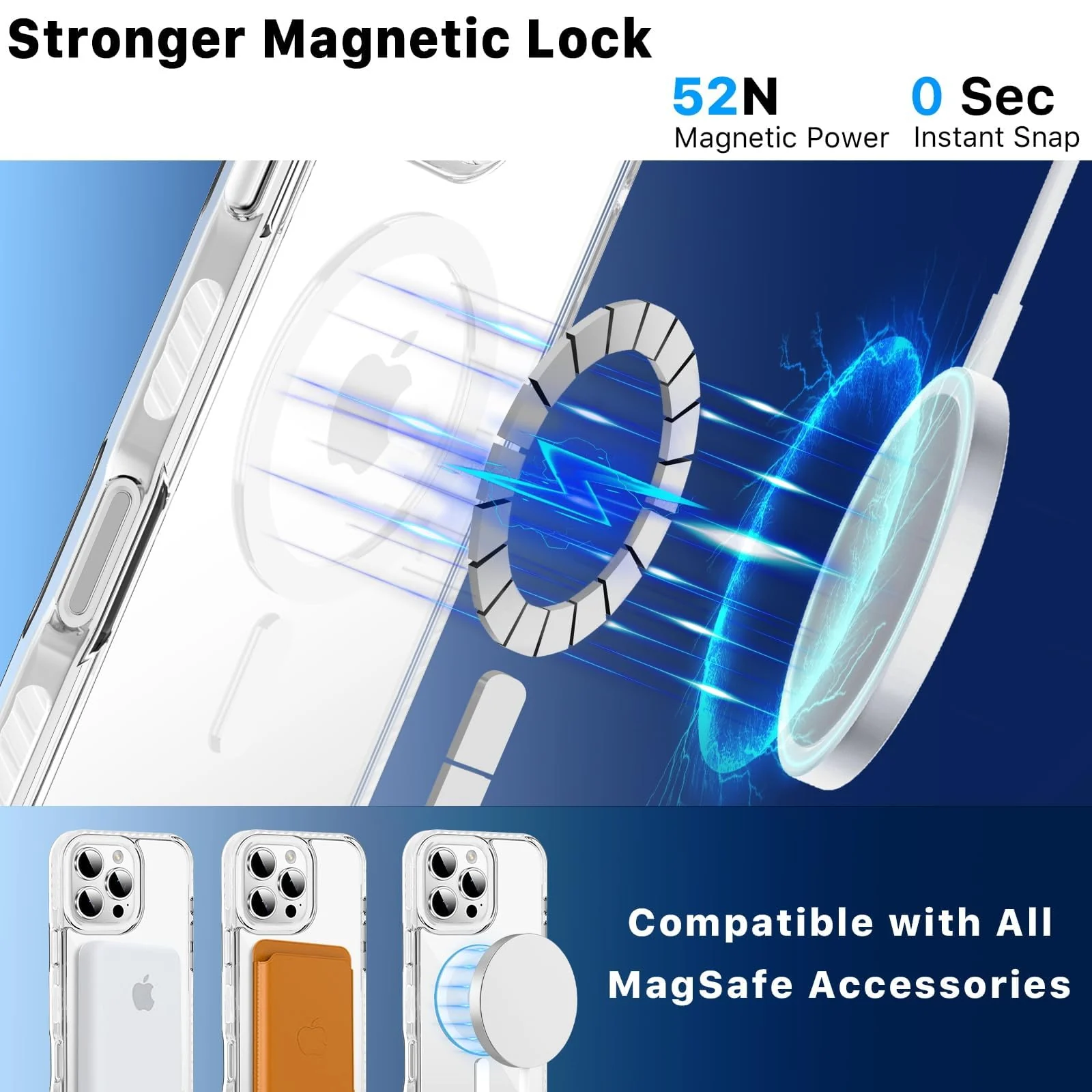 DL3 Mobilak Rugged Protective Case for iPhone 16 Pro Max, Compatible with MagSafe accessories, Supports wireless charging, Shock-absorbing protection - White