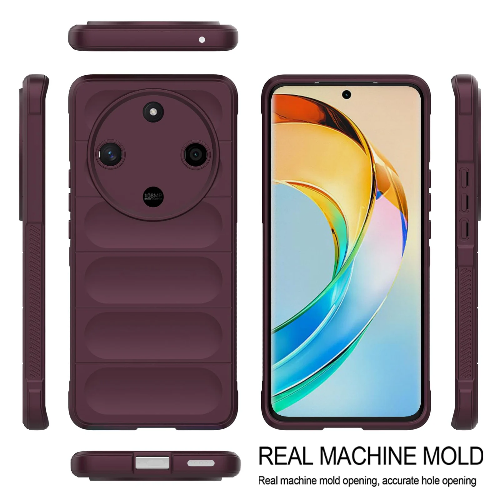 DL3 Mobilak Soft Silicone Protective Case for Honor X9b / Honor Magic 6 Lite 5G / Honor X50 with Camera Protection and Shockproof Design - Wine Red