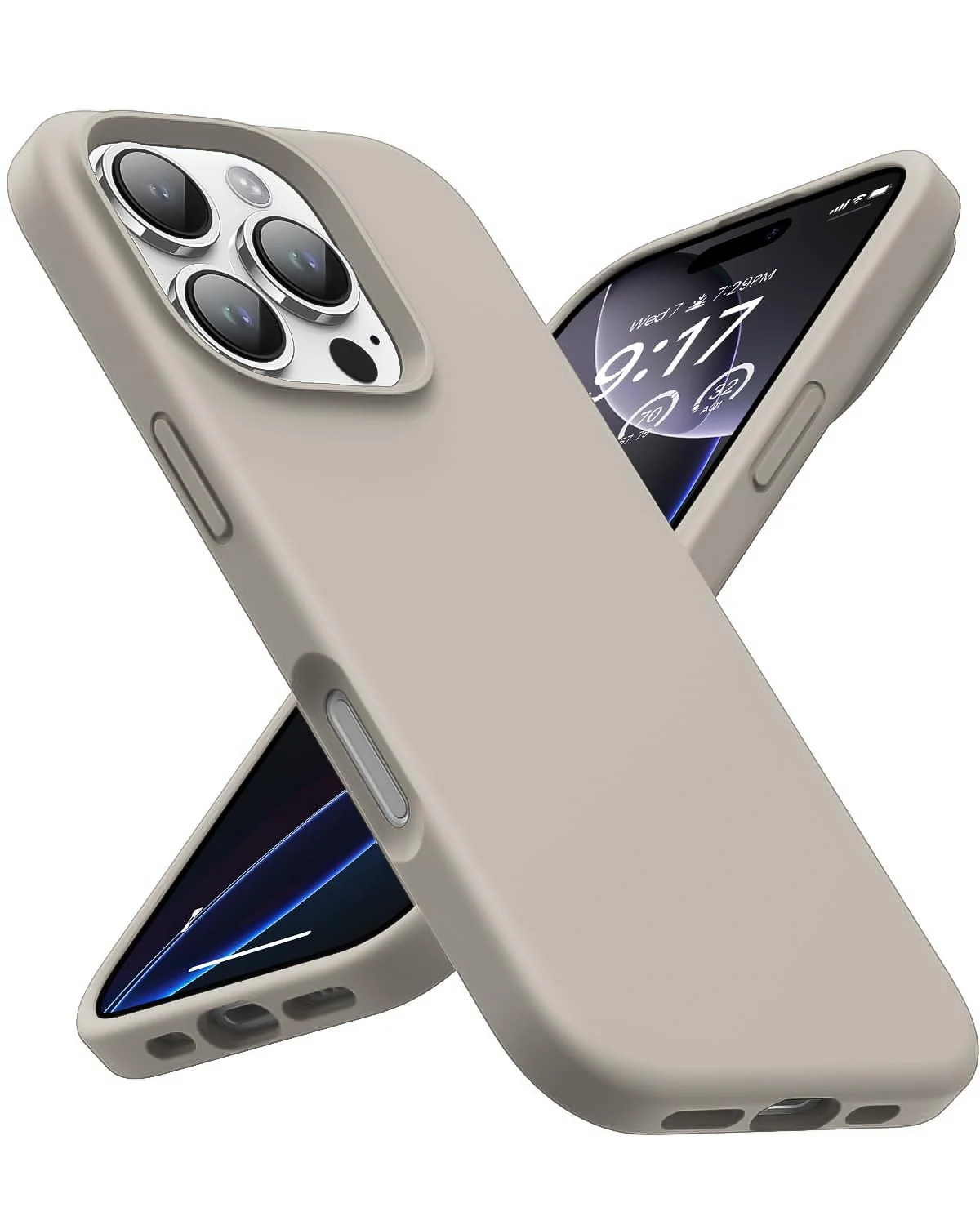 DL3 Mobilak Liquid Silicone Case for iPhone 16 Pro 6.3-inch, Supports wireless charging, Shock-absorbing protection, Scratch-resistant surface - Off White 2
