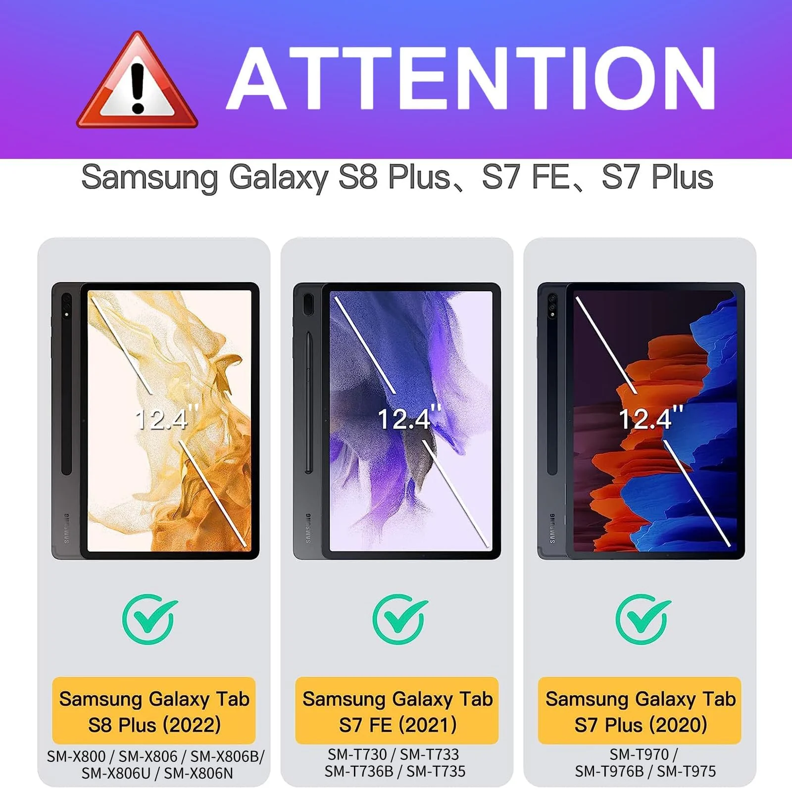 DL3 Mobilak Case For Samsung Galaxy Tab S8 Plus 2022/S7 FE 2021/S7 Plus 2020 12.4 Inch, Hybrid Rugged Armor Heavy Duty 2 in 1 TPU + PC Combo Dual Layer Shockproof Case with Kickstand - Orange