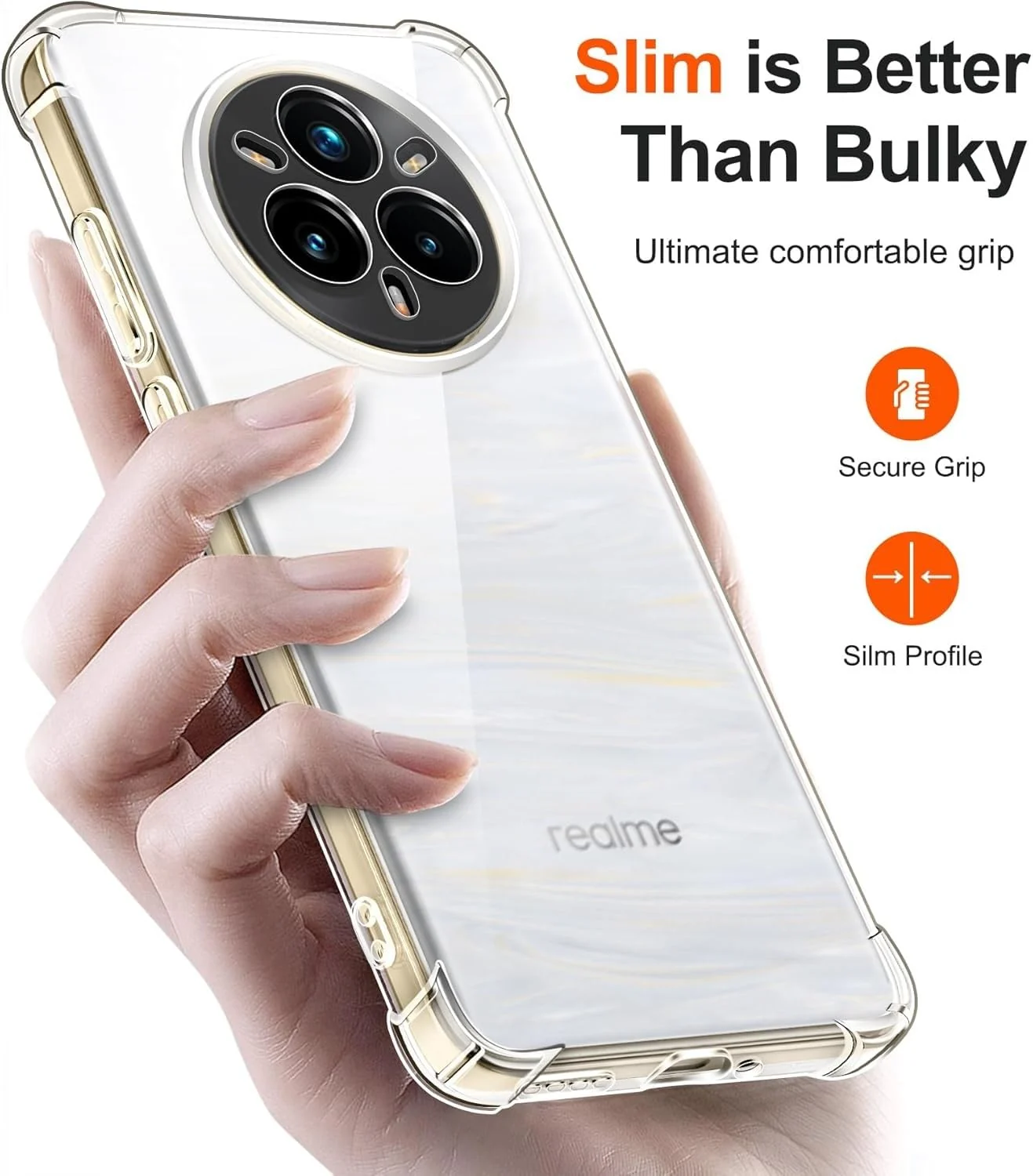 DL3 Mobilak Clear TPU Protective Case for realme 14 PRO+ 5G / realme 14 PRO Plus 5G with Camera Protection and Shockproof Design - Clear