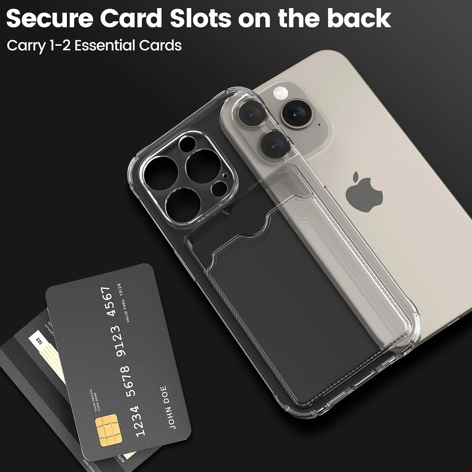 DL3 Mobilak Clear TPU Wallet Case with Card Slot and Camera Protection for iPhone 12 Pro - Clear