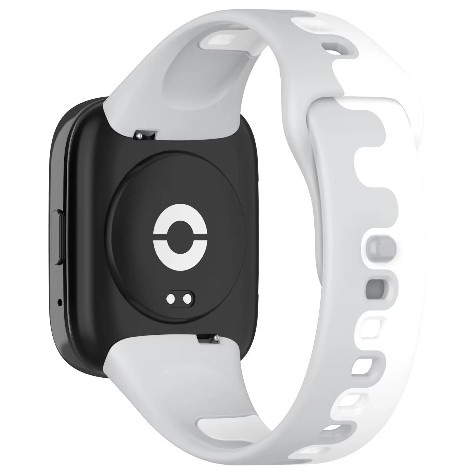 DL3 Mobilak Strap Silicone Compatible With Xiaomi Redmi Watch 3 Active/Redmi Watch 3 Lite, Sport Silicone Watch Band Wrist Strap, Bracelet Wristband Wrist Strap - Gray & White