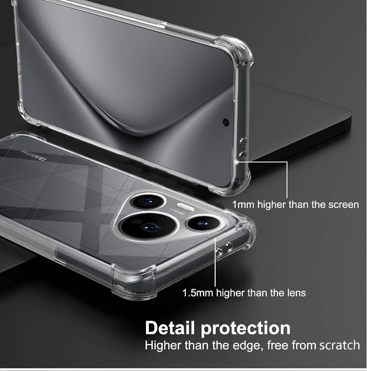 DL3 Mobilak Clear TPU Protective Case for Pura 70 Pro+ 5G with Camera Protection and Shockproof Design - Clear