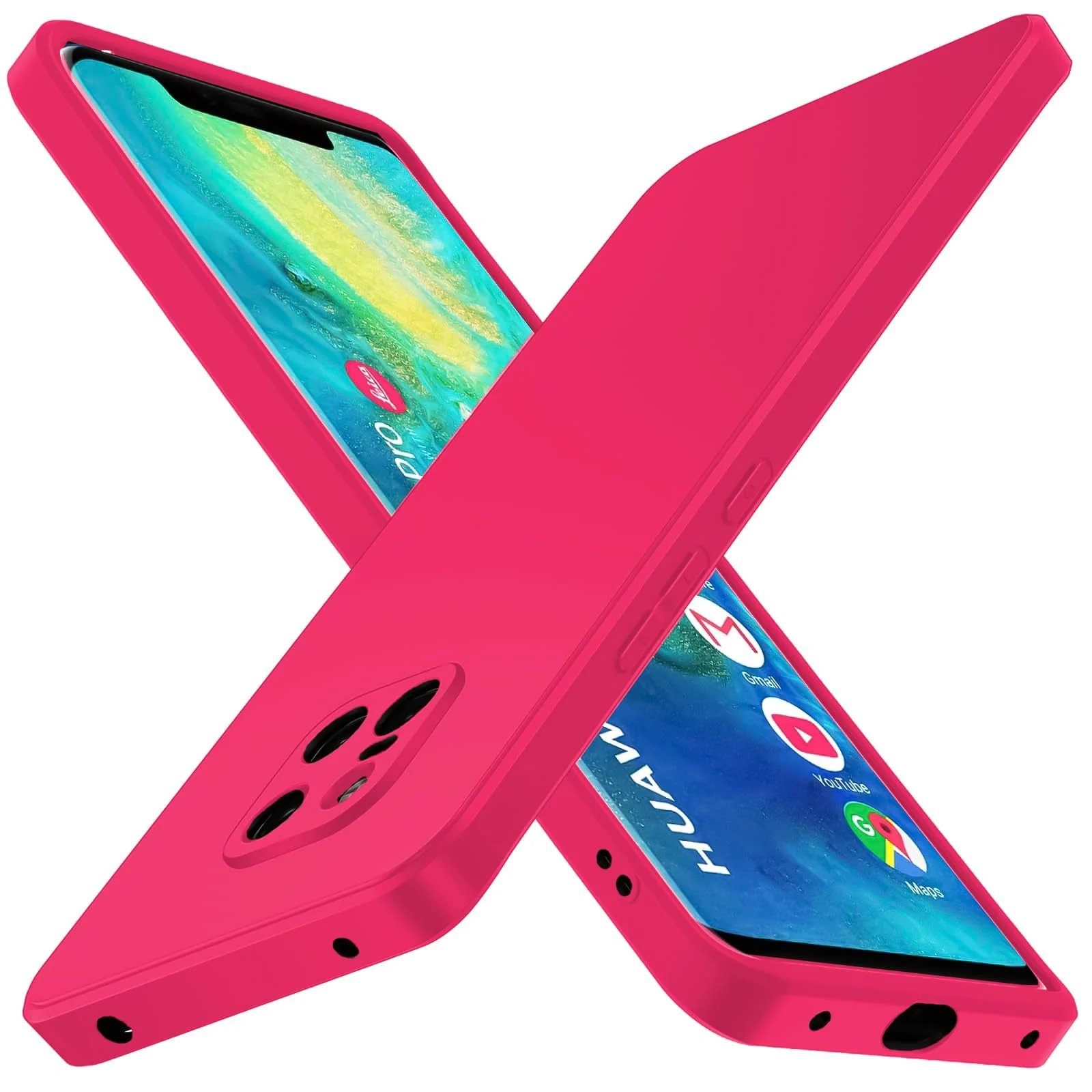 Dl3 Mobilak Huawei Mate 20 Pro Case,Soft Flexible Silicone Gel Rubber Bumper Cover,Full Body Shockproof Protective Phone Case (Neon Green)