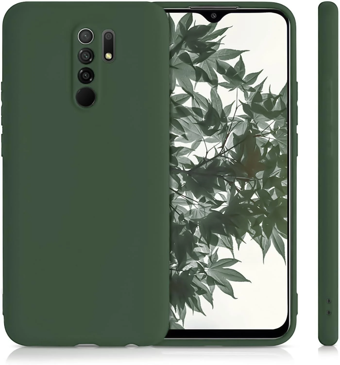 DL3 Mobilak Liquid Silicone Protective Case with Soft Microfiber Lining with Full Camera Protection for Xiaomi Redmi Note 8 Pro - Green