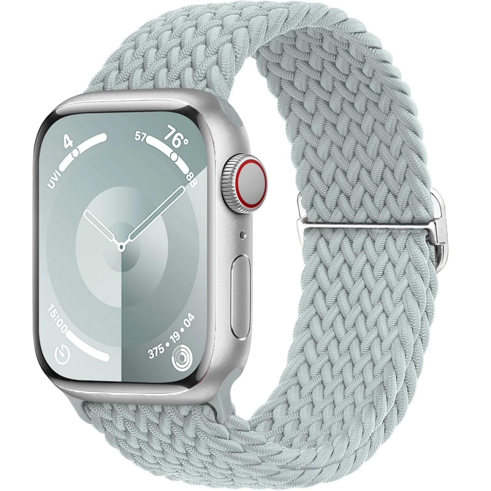DL3 Mobilak Stretchy Nylon Solo Loop Strap For Apple Watch Band 40mm 41mm 38mm 42mm(Series 11 10) for Women Men, Sport Breathable Braided Wristband for iWatch Series 11 10 9 8 7 6 5 4 SE - Light Green