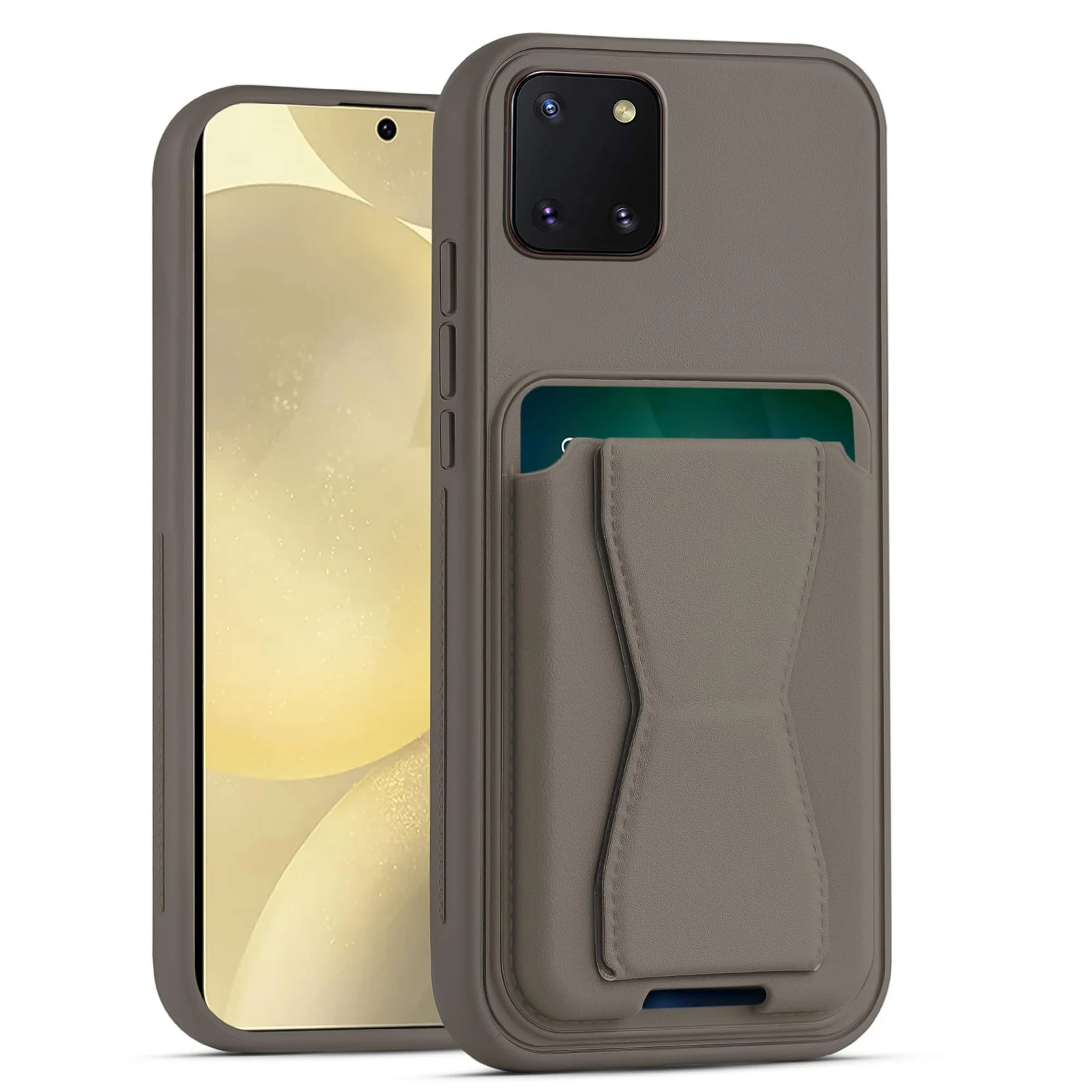DL3 Mobilak Leather Wallet Case with Card Holder and Stand for Samsung Galaxy Note 10 Lite - Titanium