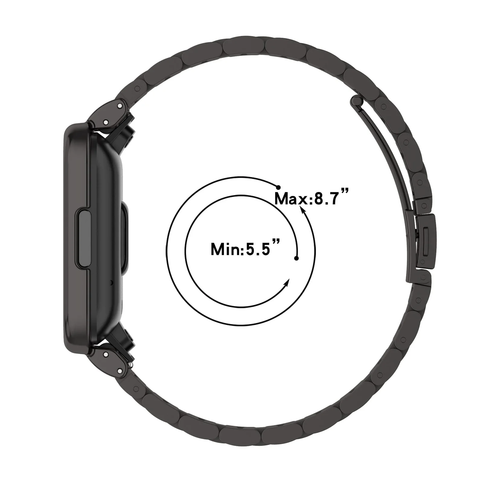 DL3 MOBILAK Adjustable Stainless-Steel Watch Strap with Case for Xiaomi Redmi Watch 2 Lite and Poco Watch and Horloge 2 - Silver