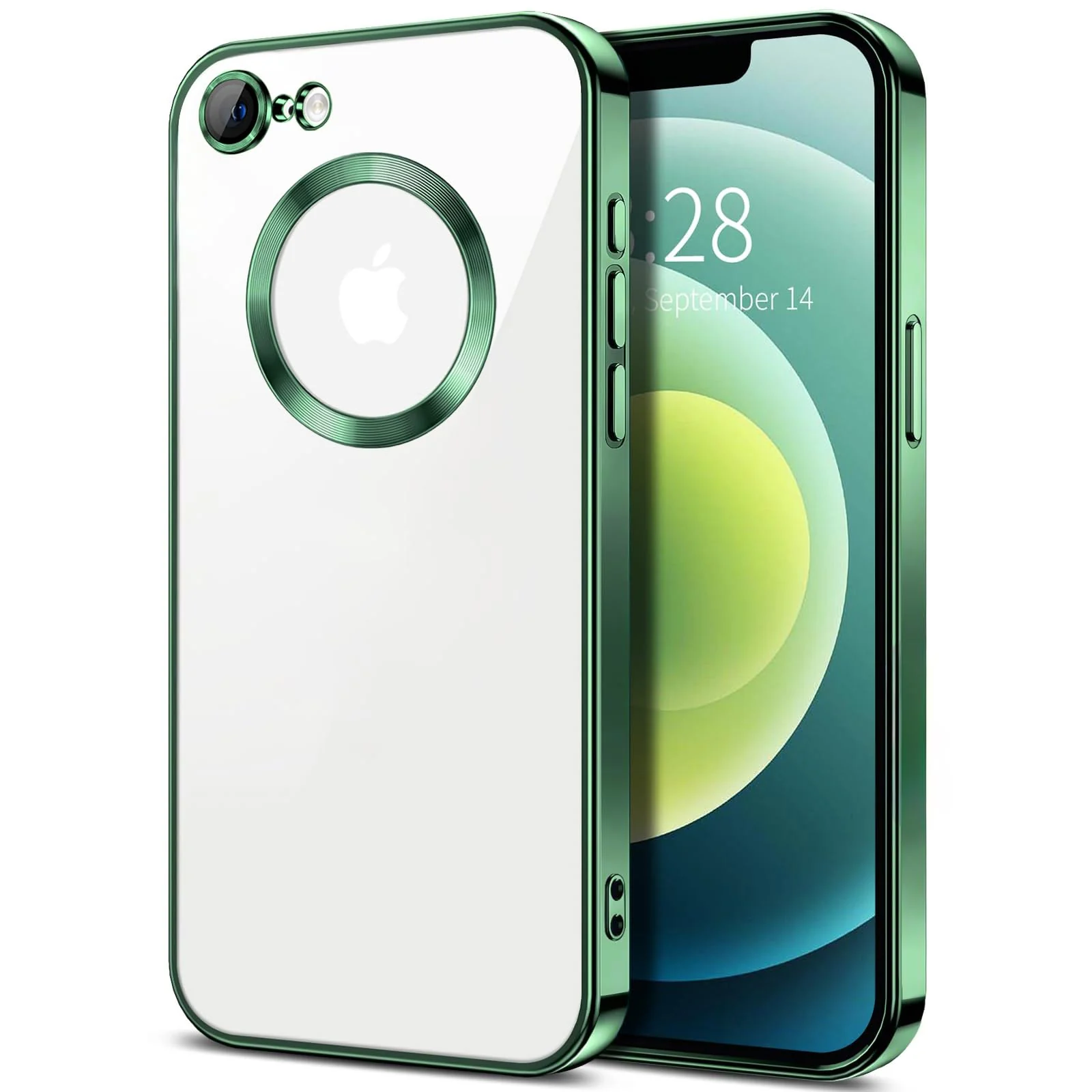 DL3 Mobilak Plated-Edge TPU Protective Case with Camera Protection for iPhone 7 / 8, iPhone SE 2022, SE 2020 - Green