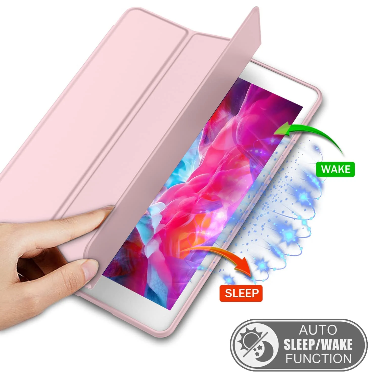 DL3 Mobilak Smart Case Compatible with iPad Pro 12.9 Inch Case 2022/2021/2020 (6th/5th/4th Gen) Case Flip Cover Leather Case Soft TPU Back And Trifold Stand With Auto SleeP - Pink Sand