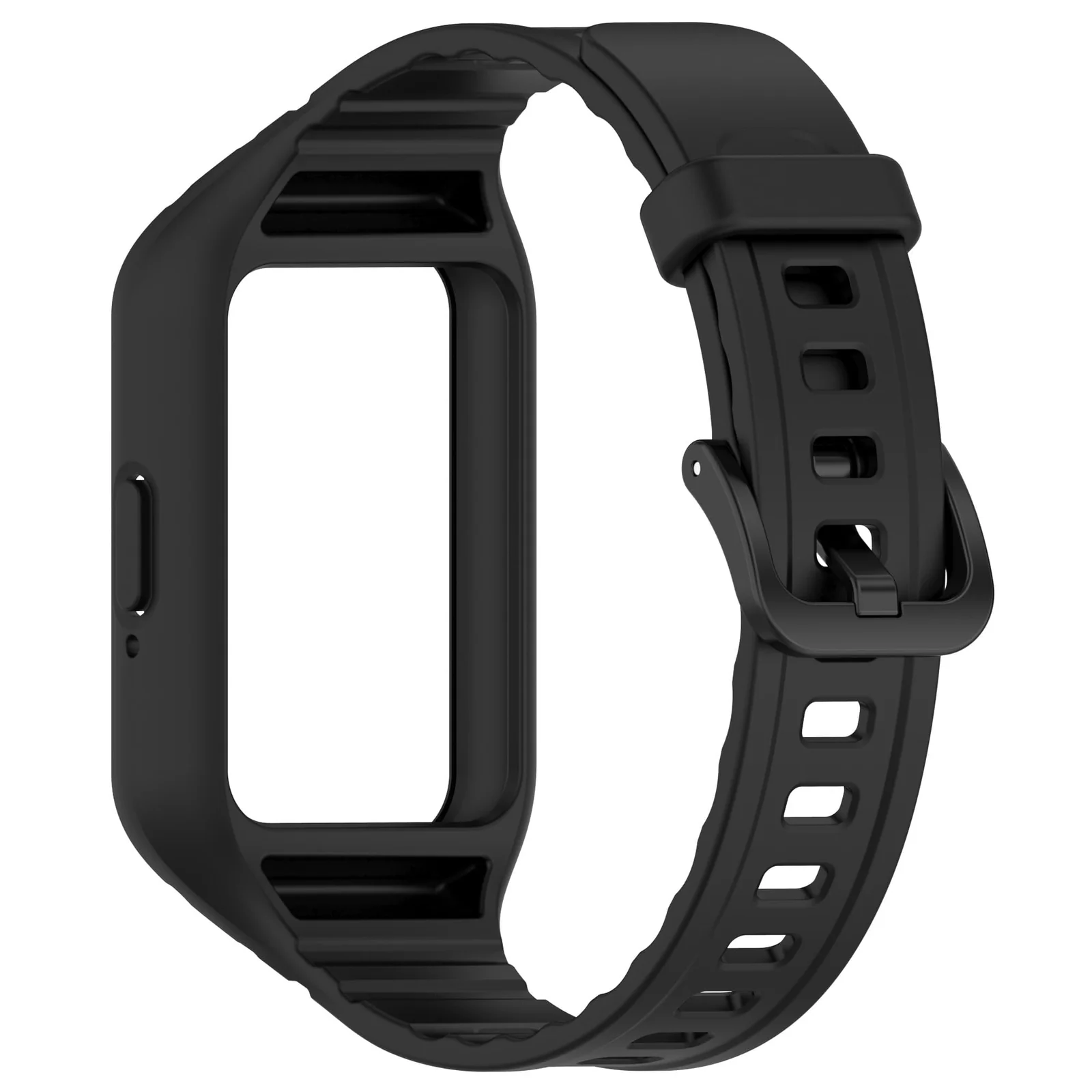 DL3 Mobilak Strap Compatible with Samsung Galaxy Fit 3 SM-R390, Silicone Sport Band Replacement Watchband with Bumper Case for Samsung Galaxy Fit 3, Adjustable Wristband - Black