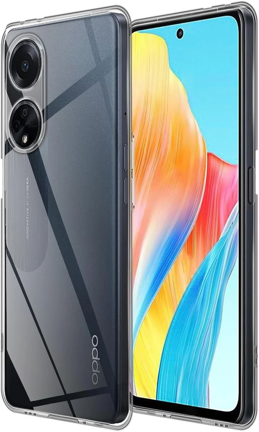 DL3 Mobilak Case Compatible with OPPO A98 5G/OPPO A1 5G/OPPO F23 5G Case Crystal Soft TPU Gel Case Flexible Silicone Anti-Scratch Camera Protection TPU Cover - Clear