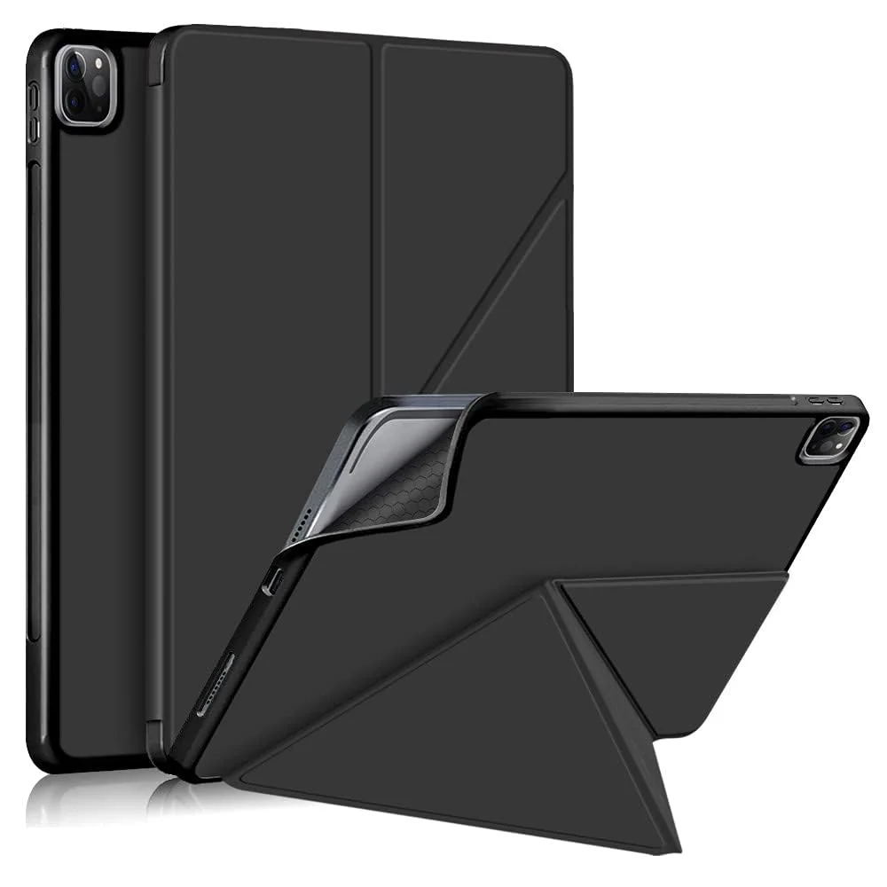 DL3 Mobilak Compatible with iPad Pro 11 Inch Case 2022(4th Gen)/2021(3rd Gen)/2020(2nd Gen) Case, Smart Stand, Pencil Holder, Shockproof Slim Lightweight Leather Cover, Modern Abstract Design - Black