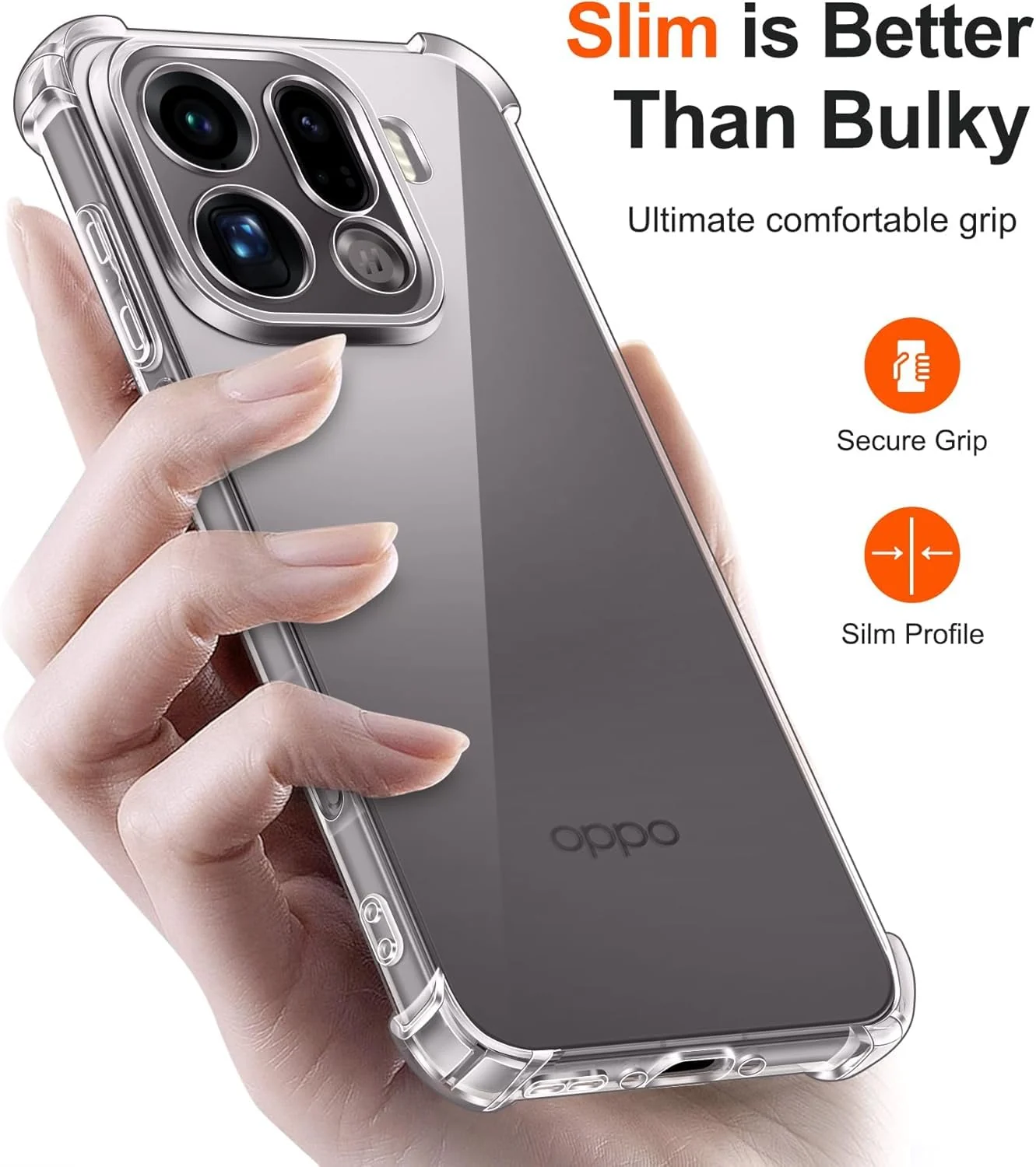 DL3 Mobilak Clear TPU Case for OPPO Find X9 Pro, Camera protection, Shock-absorbing protection, Scratch-resistant surface - Clear
