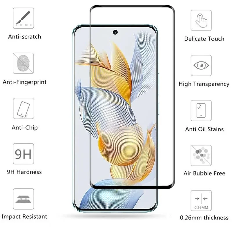 DL3 Mobilak Full Curved 5D Glass Screen Protector Full Glue For Honor 90 - Black
