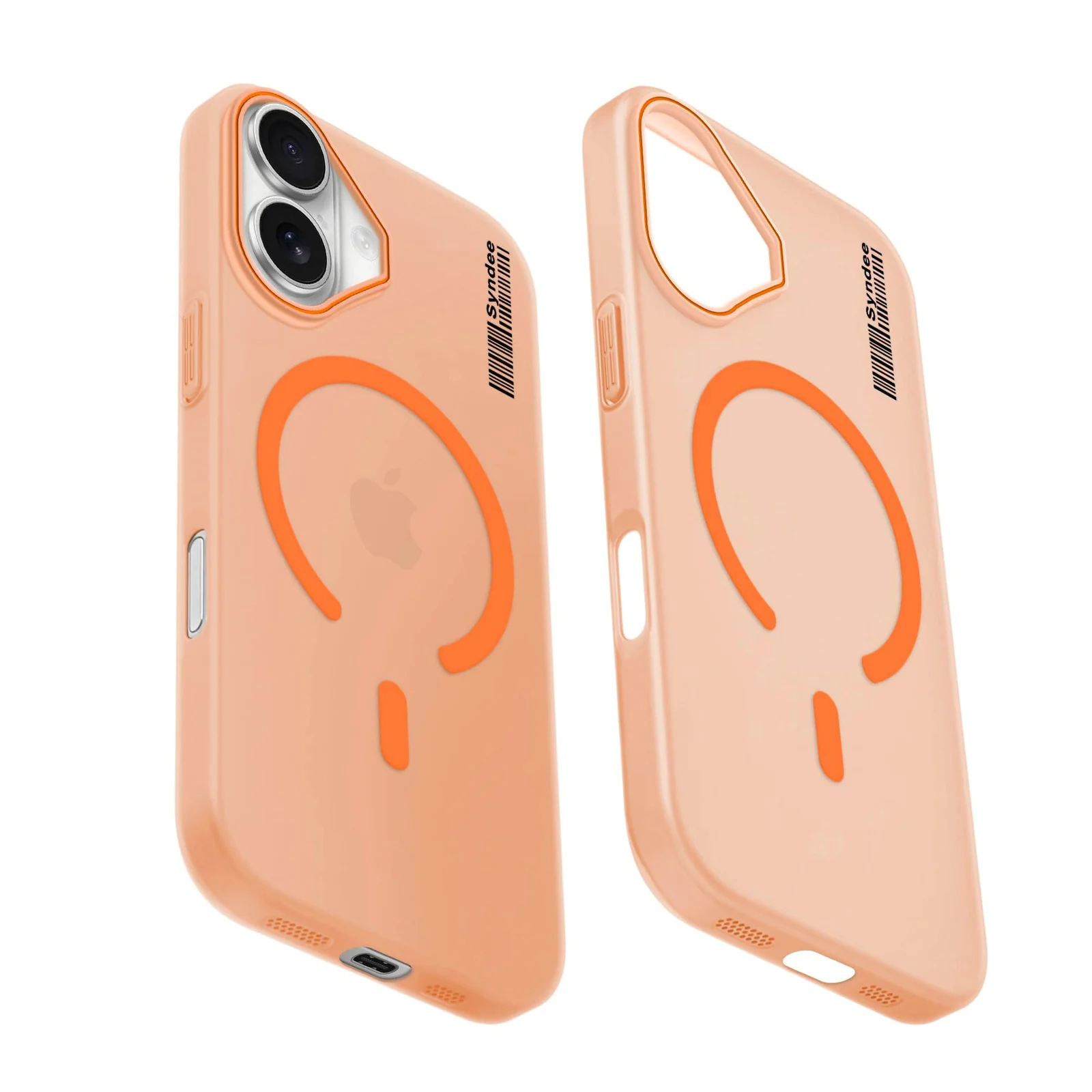 DL3 Mobilak Matte MagSafe-Compatible Magnetic Case for iPhone 17 with Camera Protection and Ring Holder - Orange