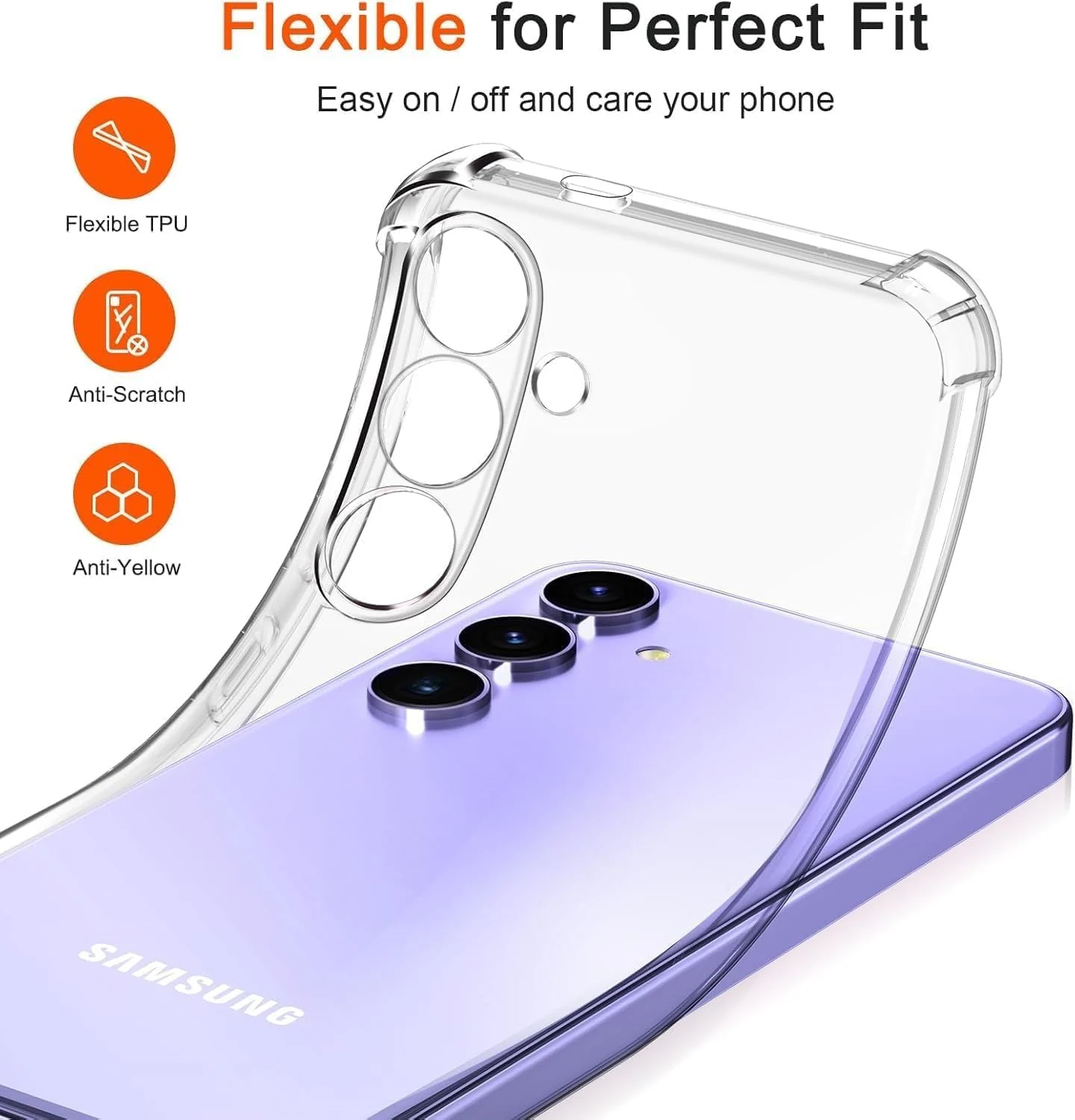 DL3 Mobilak Clear TPU Case for Samsung S25, Camera protection, Shock-absorbing protection, Scratch-resistant surface - Clear