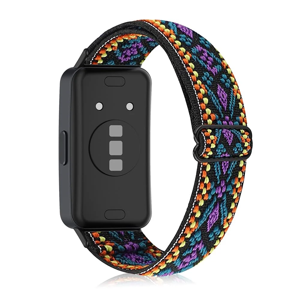 DL3 Mobilak Elastic Straps Compatible with Huawei Watch Fit Men Women, Adjustable Stretchy Bracelets Sport Nylon Replacement Bracelet for Huawei Watch Fit - Black