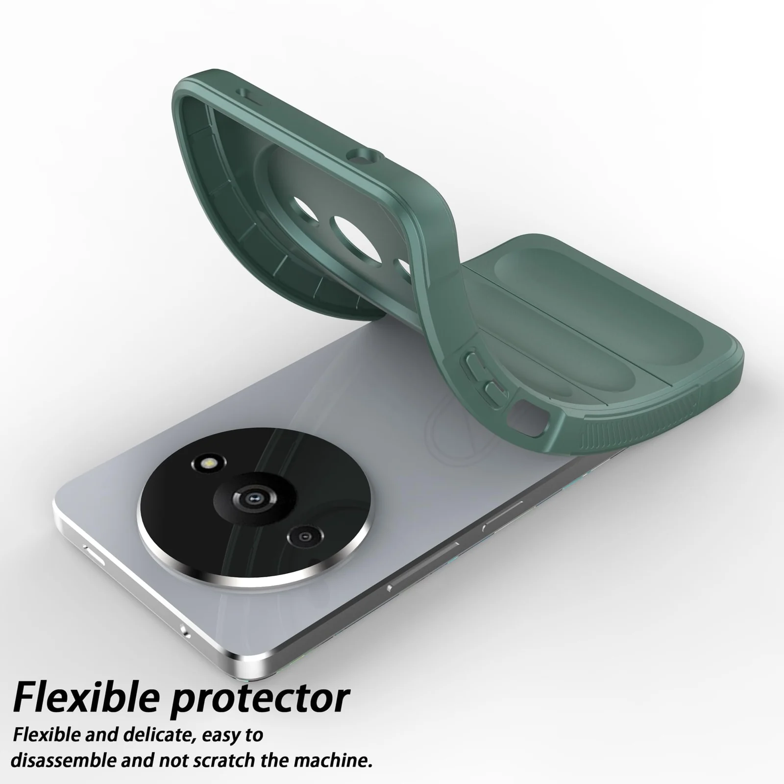 DL3 Mobilak Soft Silicone Protective Case for Xiaomi Redmi A3 with Camera Protection and Shockproof Design - Green