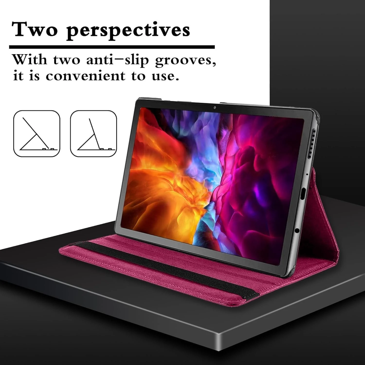 DL3 Mobilak Protective Cover for Samsung Galaxy Tab A9 8.7-inch (SM-X110/X115/X117), 360° Rotatable Smart Stand, Leather Folio Flip Cover with Multi-Angle Viewing, Auto Wake Sleep - Pink