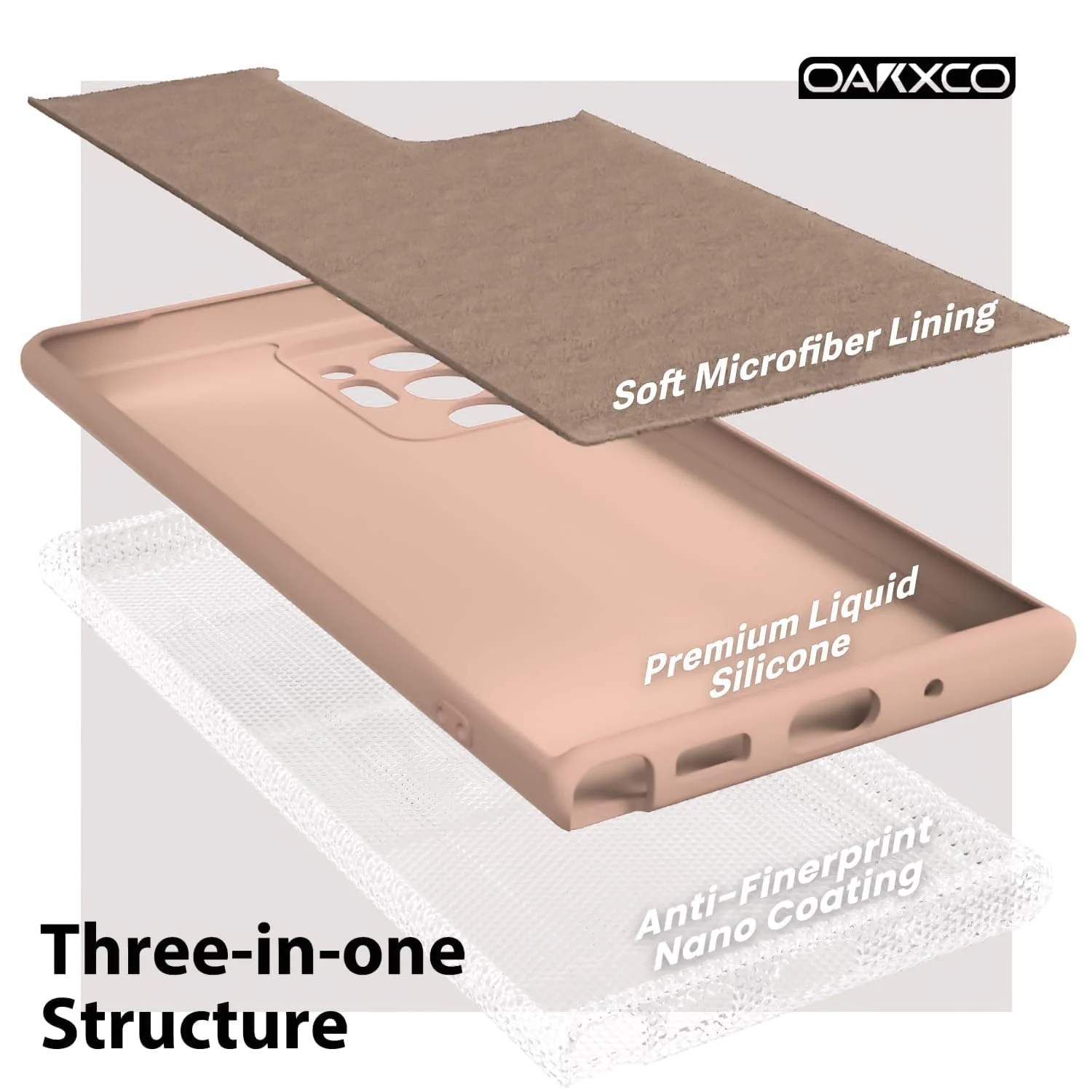 DL3 Mobilak Silicone Protective Case for Samsung Galaxy Note 20 Ultra, Shock-absorbing protection, Scratch-resistant surface, Soft microfiber lining - Light Orange