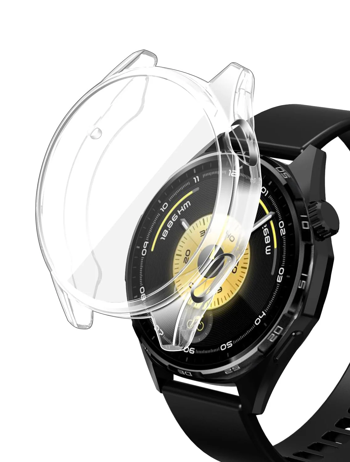 DL3 Mobilak Case for Huawei Watch GT6 46MM, Case with Screen Protector, HD Protection Cover, Soft Silicone Screen Protector Cover for Huawei Watch GT 6 46MM - Clear