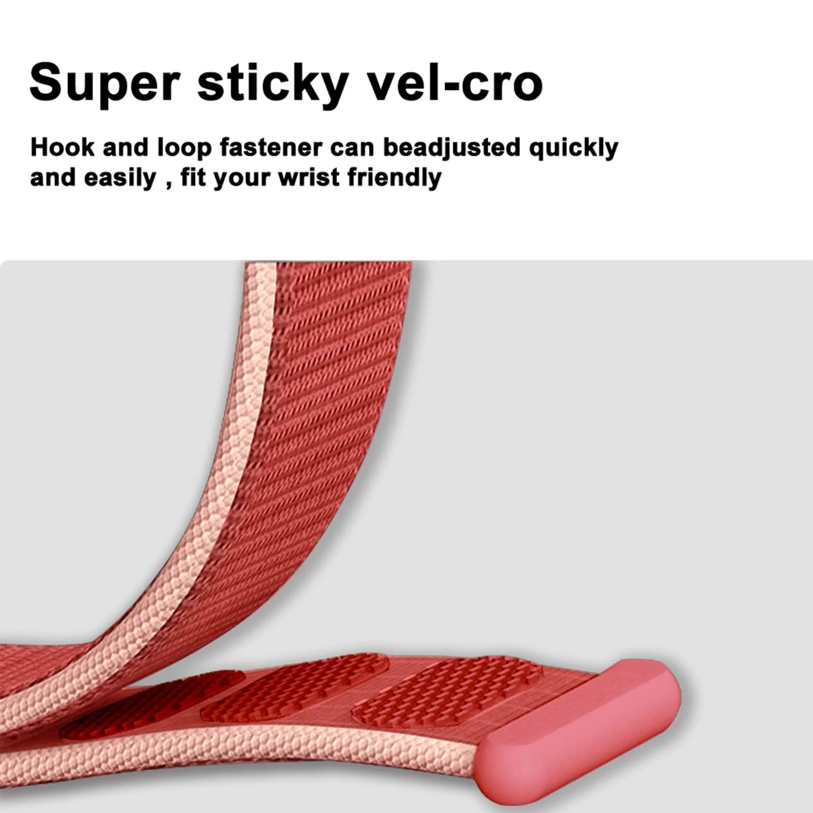 DL3 Mobilak Nylon Sport Band Compatible with Xiaomi Mi Band 10/9/8 for Women Men, Soft Adjustable Breathable Sport Loop Watch Strap Replacement Wristband for Xiaomi Smart Band 8/9/10 - Pomegranate Red