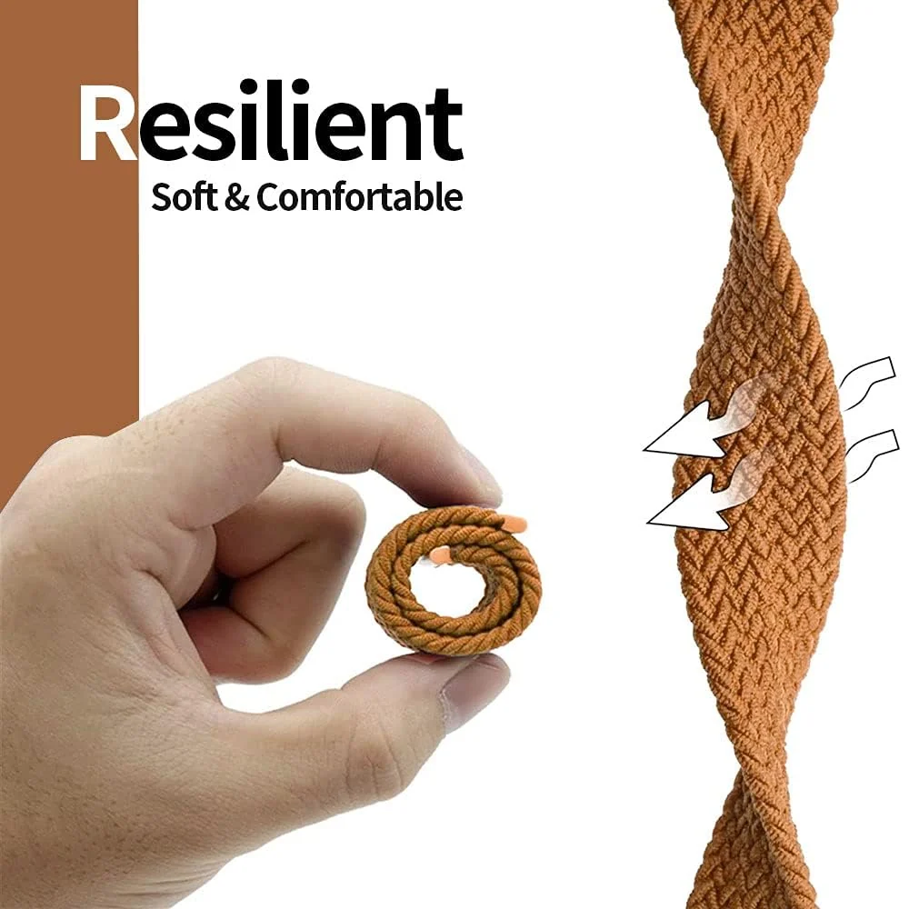 DL3 Mobilak Braided Solo Loop Band For Apple Watch Band 49mm 45mm 44mm 42mm, Replacement Wristband Nylon Strap for iWatch Series SE 9/8/7/6/5/4/3/2/1/Ultra/Ultra 2 (Small) - Brown
