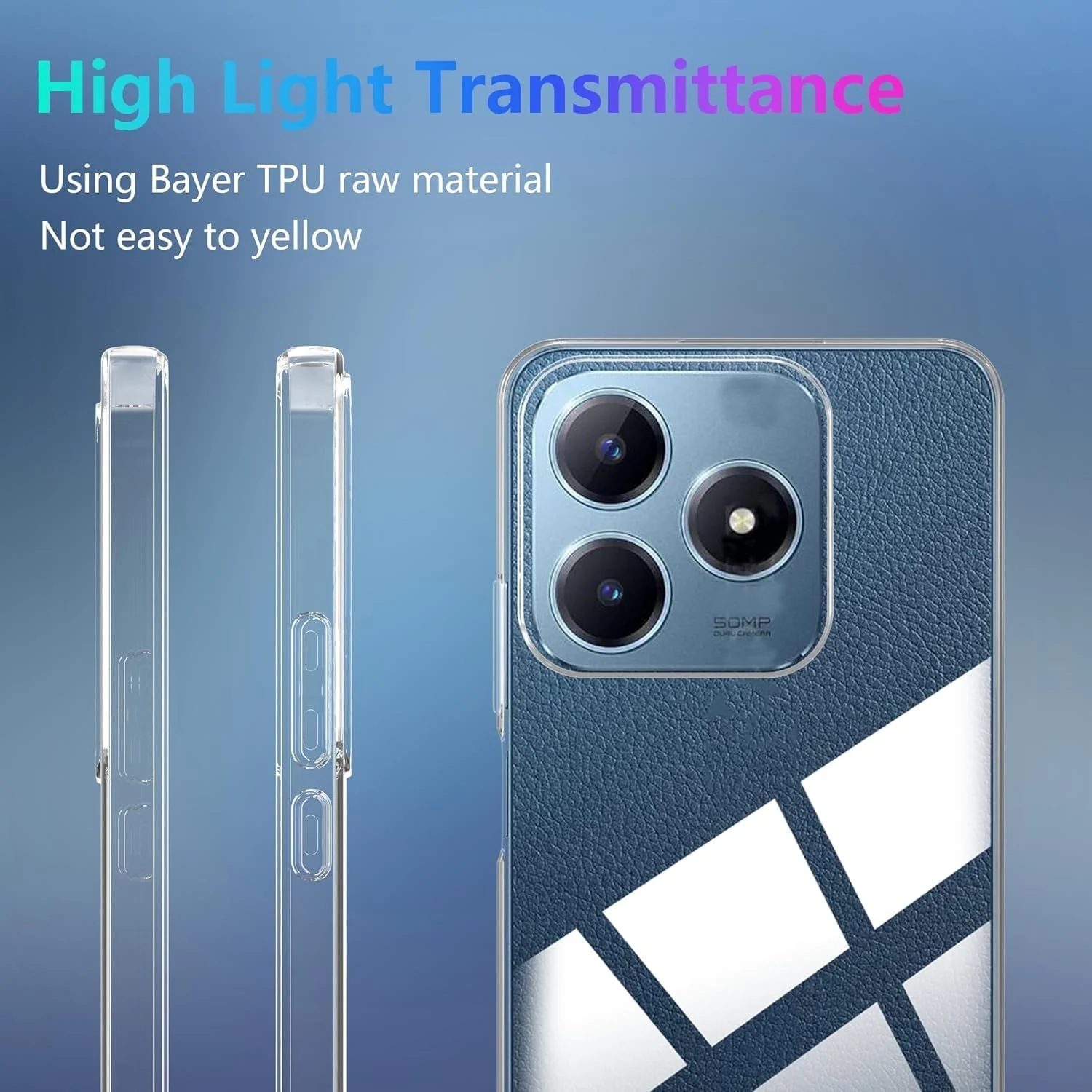 DL3 Mobilak Case Compatible with realme C61/realme C63, Case Crystal Soft TPU Gel Case Flexible Silicone Anti-Scratch Camera Protection TPU Cover - Clear