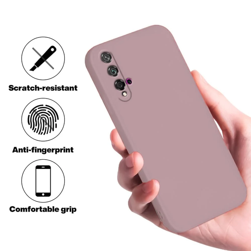 DL3 Mobilak Liquid Silicone Case for Huawei nova 5T, Shock-absorbing protection, Scratch-resistant surface, Soft microfiber lining - Cashmere