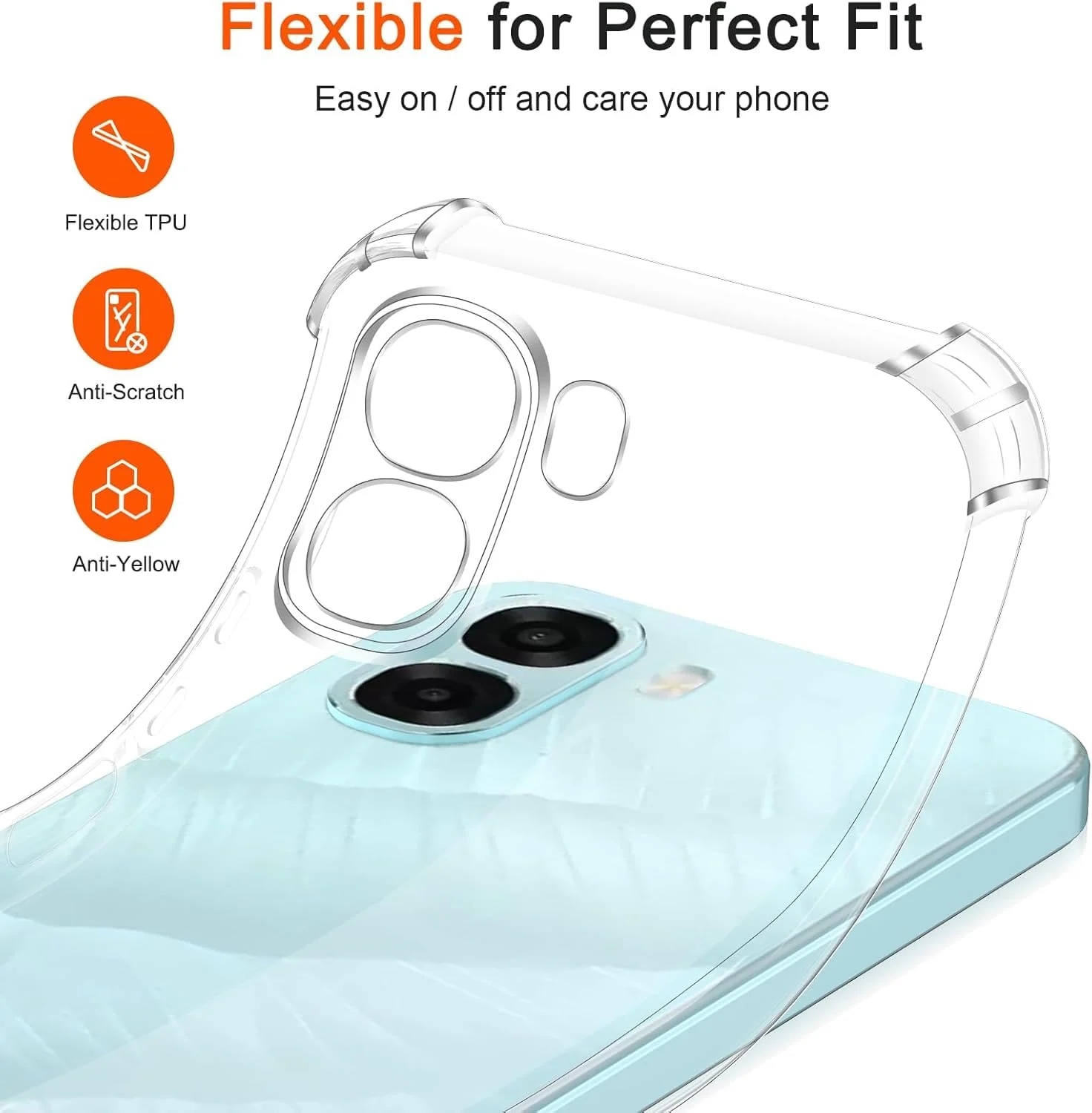 DL3 Mobilak Clear TPU Case for OPPO A6X 4G / 5G, Camera protection, Shock-absorbing protection, Scratch-resistant surface - Clear