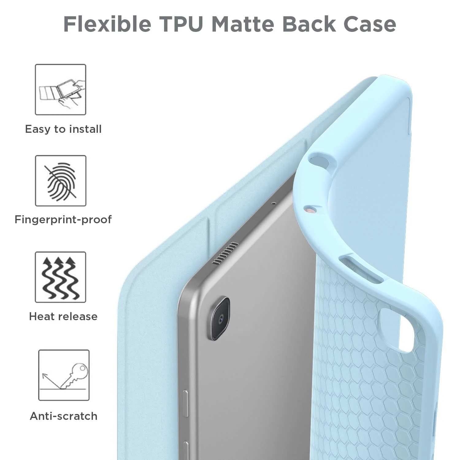 DL3 Mobilak Smart Case For Samsung Galaxy Tab S6 Lite 10.4 inch 2022 (SM-P613/P619) & 2020 (SM-P610/P615) with Pencil Holder, Soft TPU Smart Stand Back Cover Auto Wake/Sleep - Sky Blue
