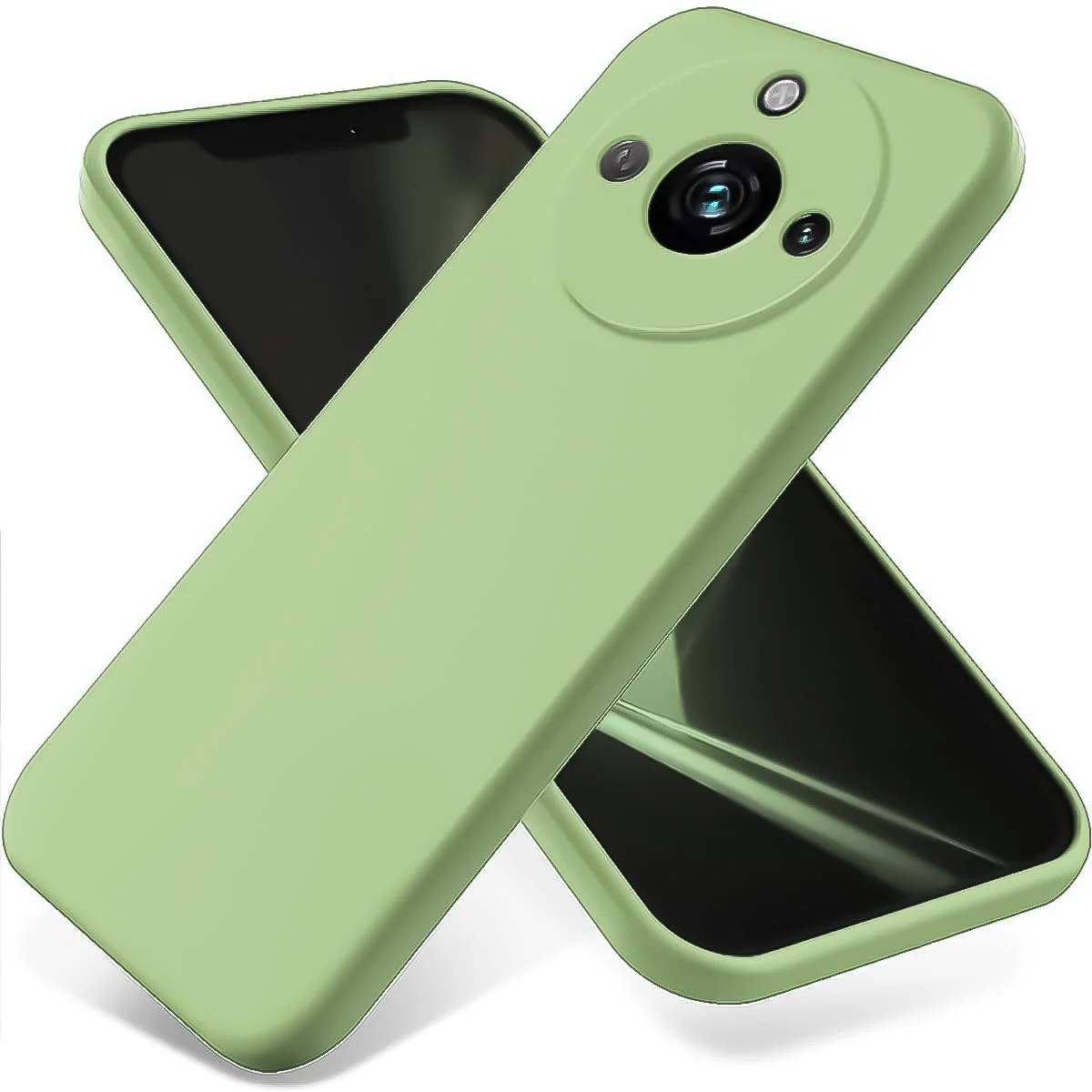 DL3 Mobilak Liquid Silicone Protective Case for realme 11 Pro / realme 11 Pro+ Plus 5G with Microfiber Lining and Shockproof Design - Mint Green