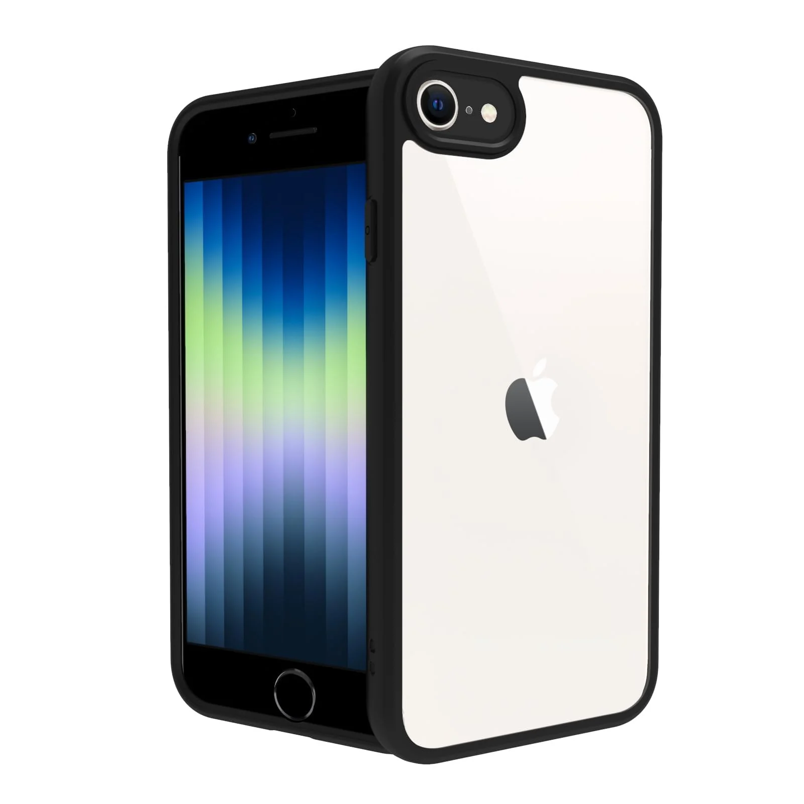 DL3 Mobilak Compatible with iPhone 7 / 8, iPhone SE 2022, SE 2020 Case, Military-Grade Shockproof Anti-Yellowing, Slim Protective Phone Case Full Bumper Cover With Camera Lens Protective - Black