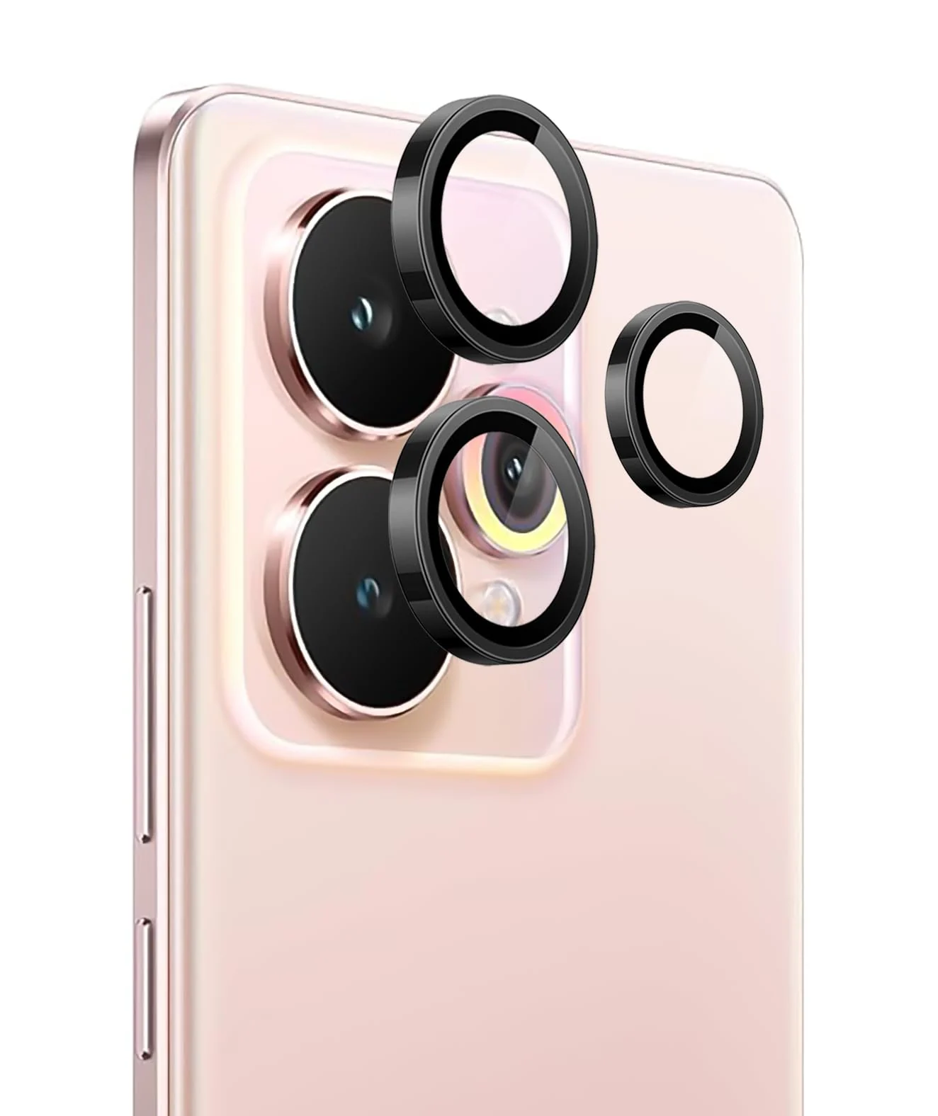 DL3 Mobilak Camera Lens Protector for realme 15 5G Accessories, 9H Tempered Glass Metal Individual Ring Camera Cover Screen Protector, Case Friendly, Anti Scratch - Black