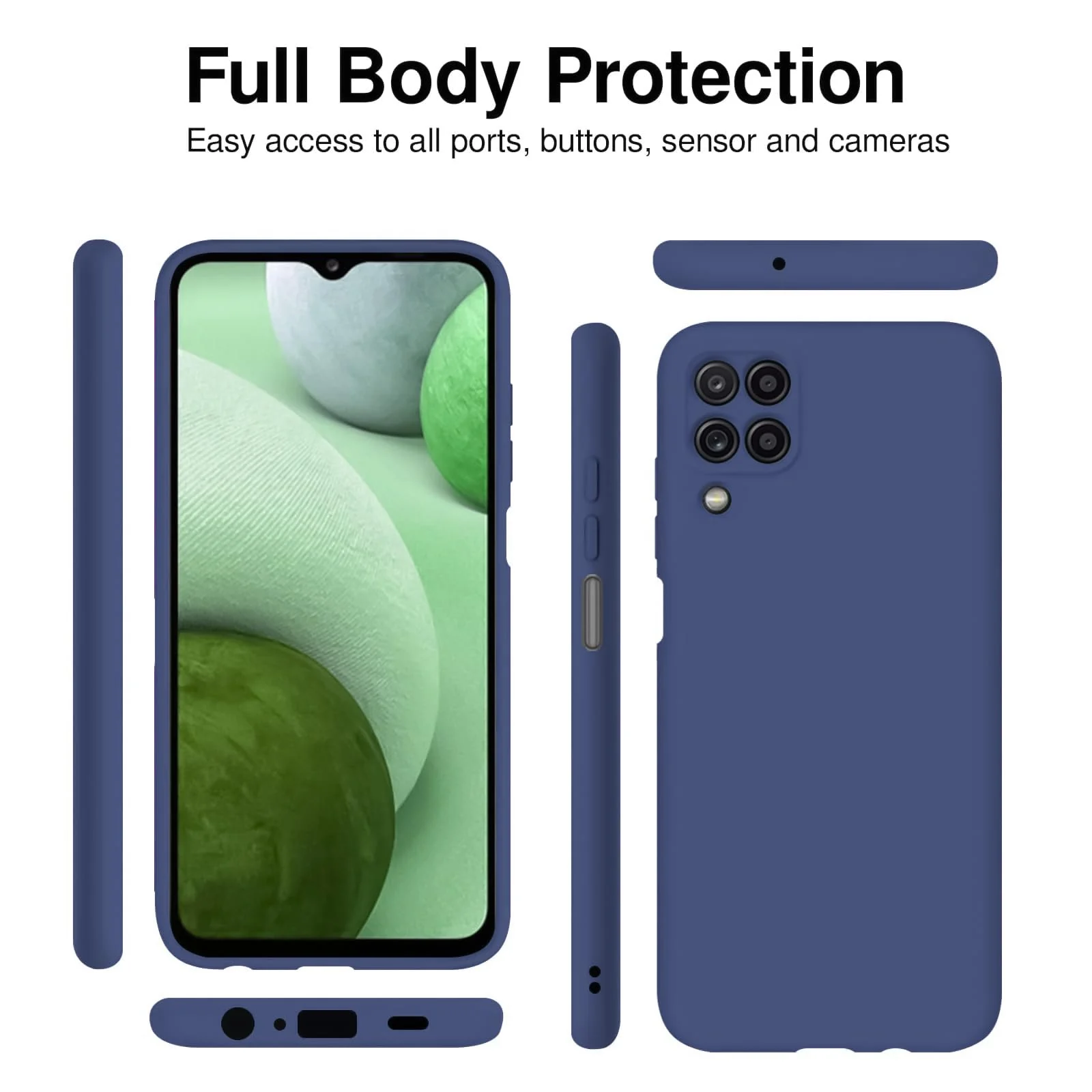 DL3 Mobilak Soft Silicone Protective Case for Samsung Galaxy A12 / M12 with Microfiber Lining and Shockproof Design - Blue 1