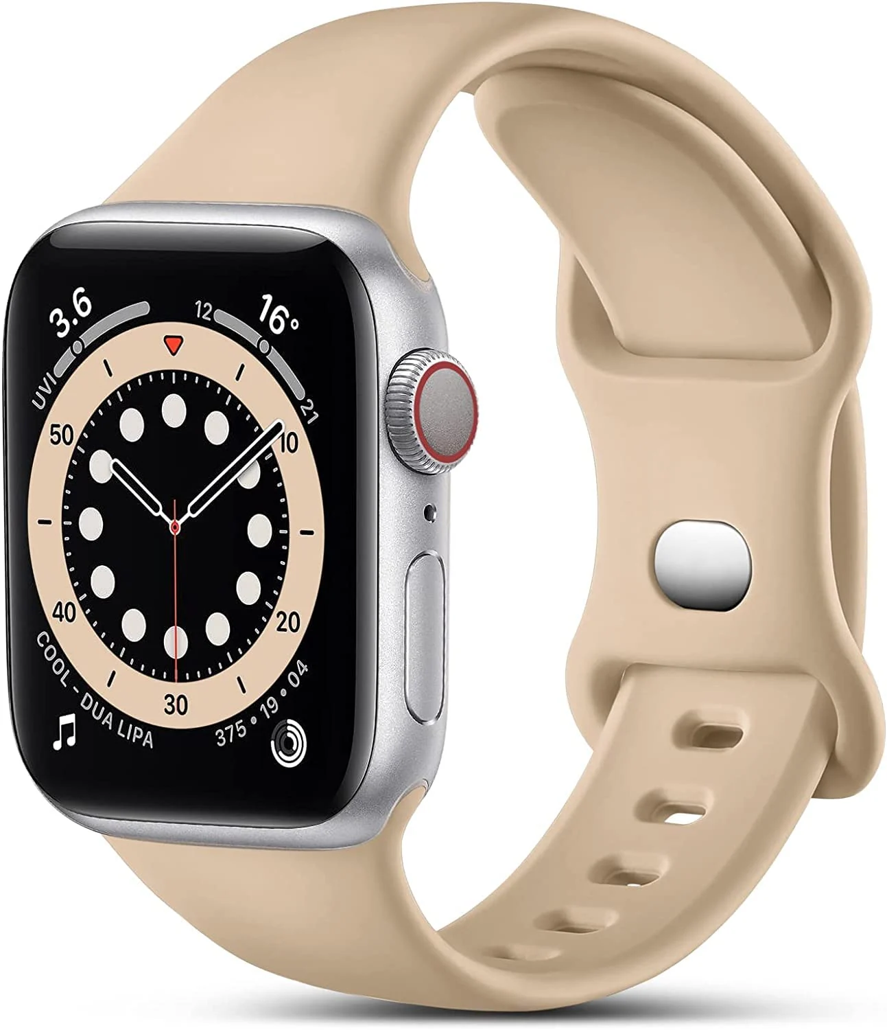 DL3 Mobilak Bands Compatible with Apple Watch Ultra 49mm 45mm 44mm 42mm 41mm 40mm 38mm, Replacement Soft Silicone Strap for iWatch Ultra 2 Series 9/8/7/6/5/4/3/2/1 (42MM/44MM/45MM/49MM) - Light Brown