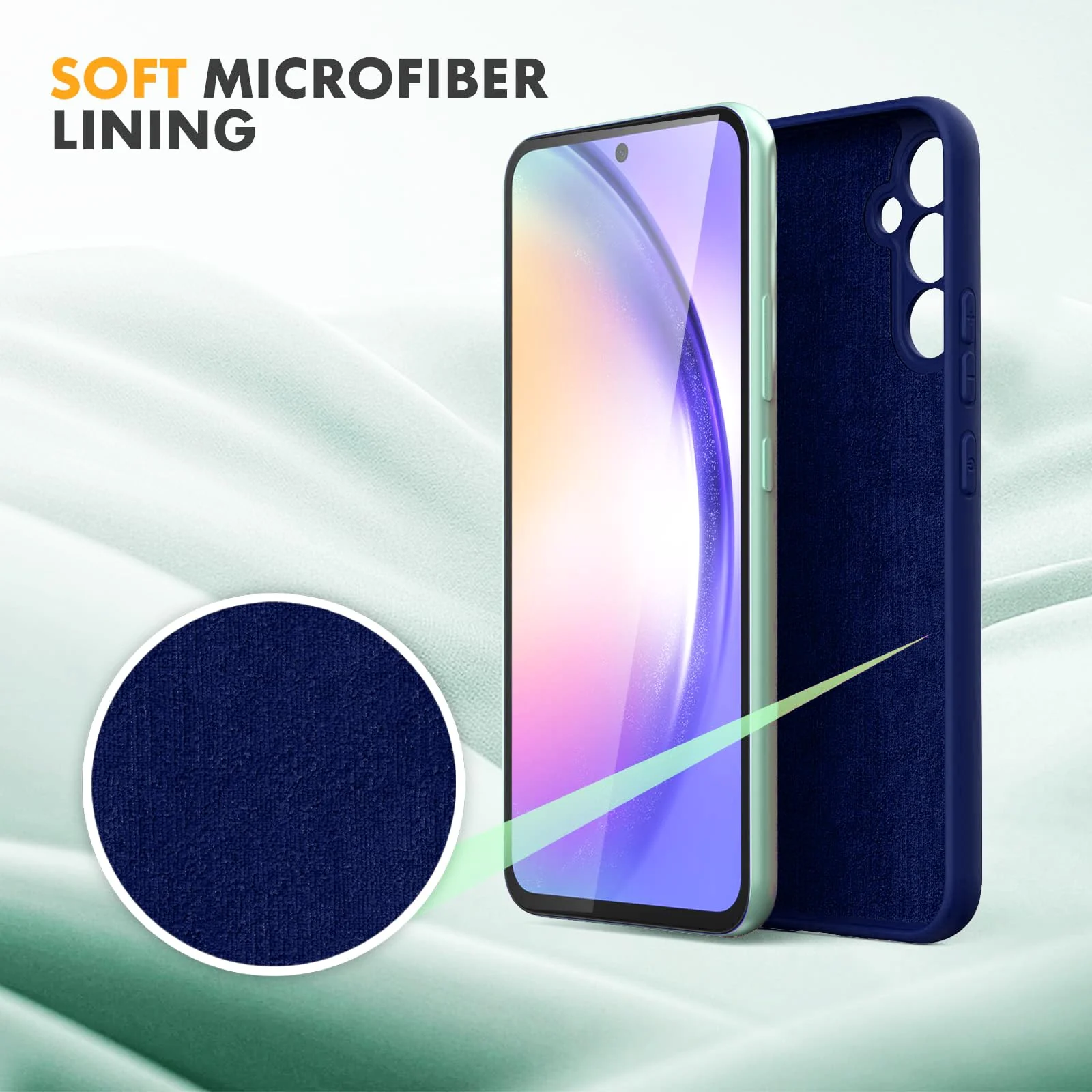 DL3 Mobilak Silicone Protective Case for Samsung Galaxy A54 5G, Shock-absorbing protection, Scratch-resistant surface, Soft microfiber lining - Blue 1