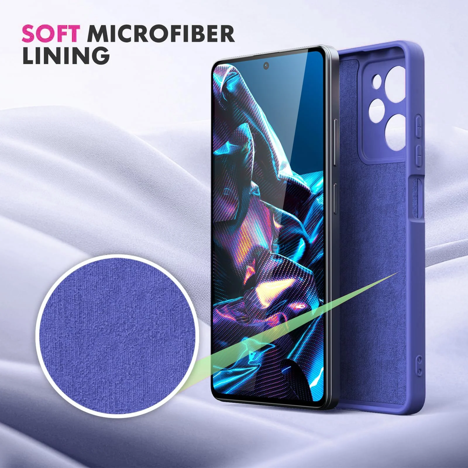DL3 Mobilak POCO X5 Pro 5G Case, Soft Flexible Silicone Gel Rubber Bumper Cover, Full Body Shockproof Protective Phone Case - Light Blue