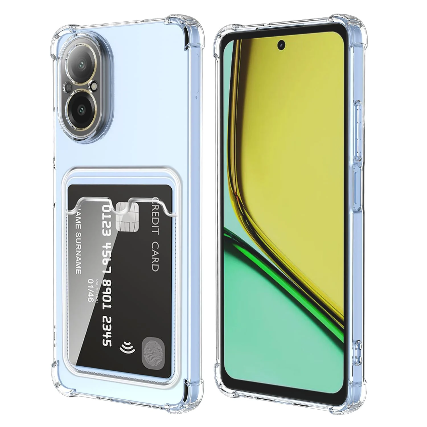 DL3 Mobilak Clear TPU Wallet Case with Card Slot and Camera Protection for realme C67 4G - Clear