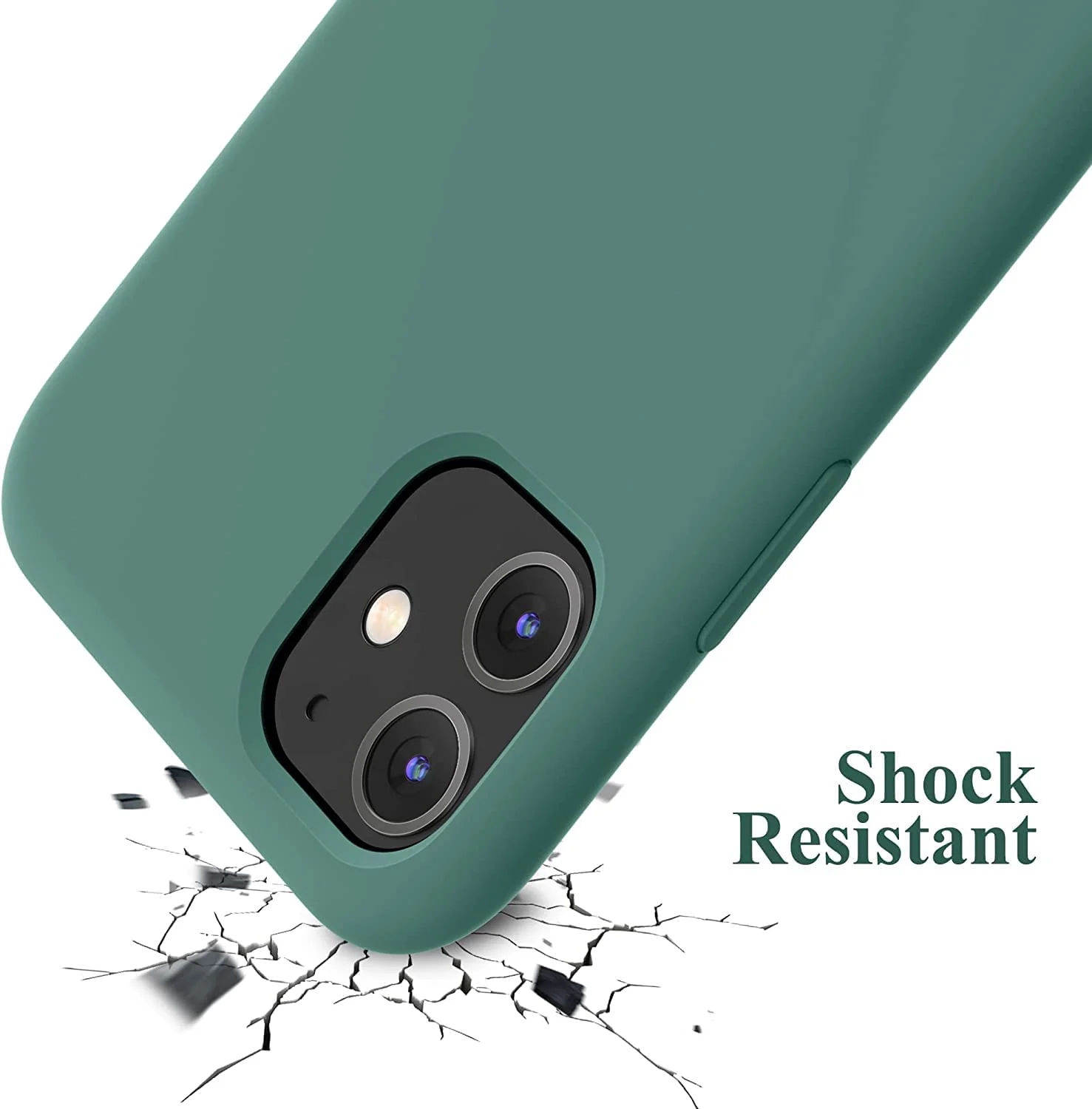 DL3 Mobilak Liquid Silicone Case for iPhone 11 (6.1 Inch), Shock-absorbing protection, Scratch-resistant surface, Soft microfiber lining - Pine Green