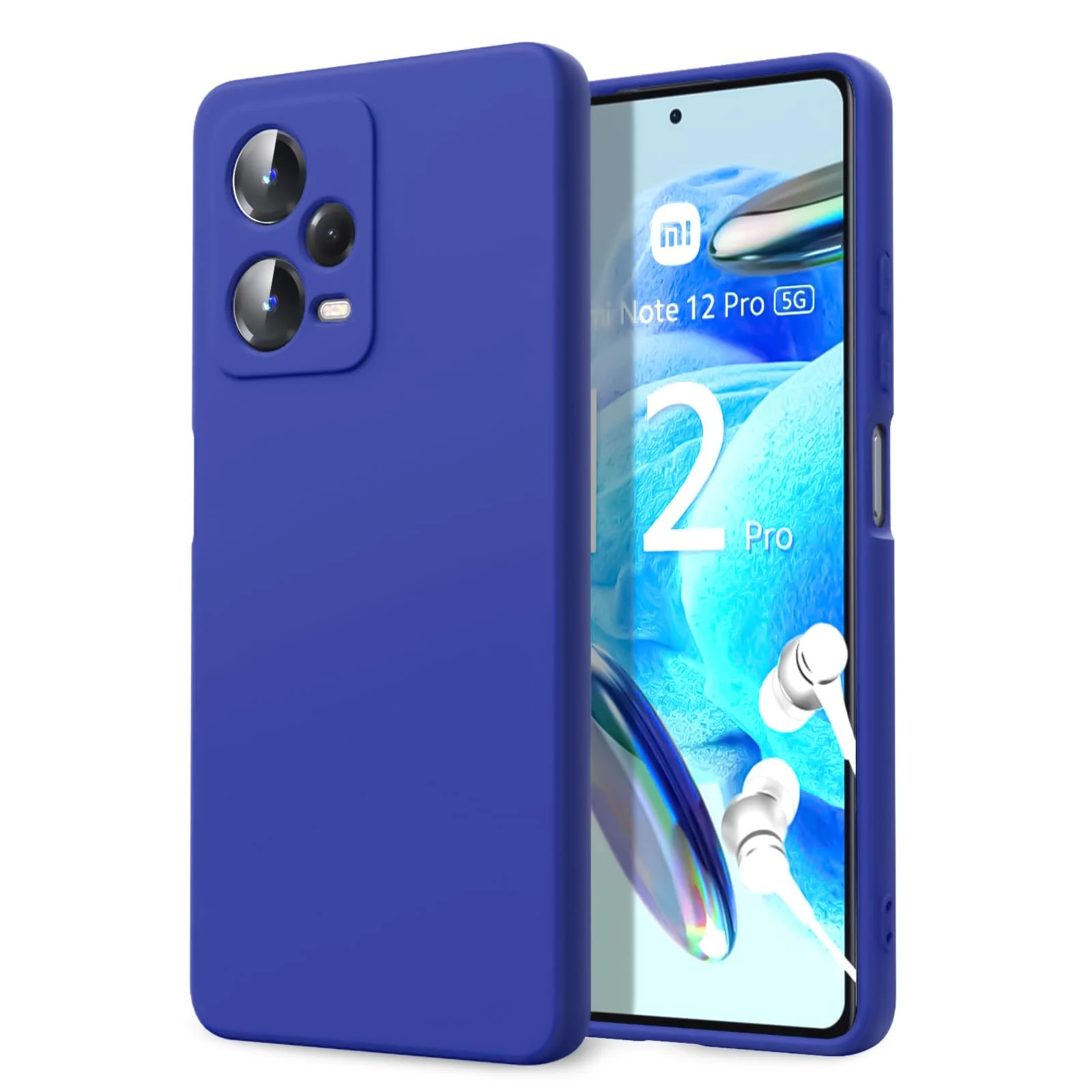 DL3 Mobilak Liquid Silicone Protective Case with Soft Microfiber Lining with Full Camera Protection for Xiaomi Redmi Note 12 Pro Plus 5G - Pepsi