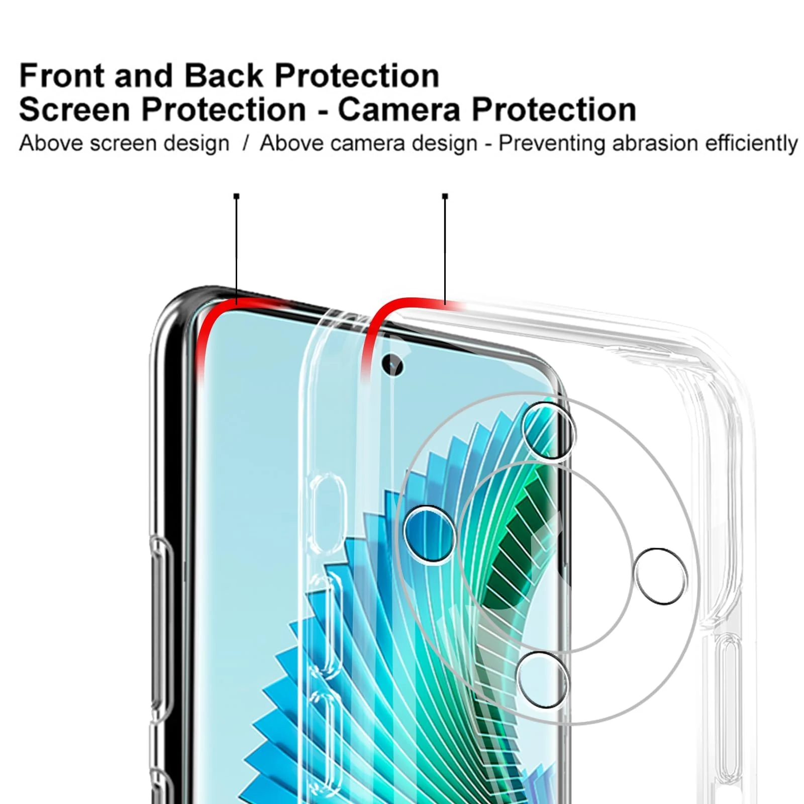 DL3 Mobilak Case Compatible with Honor X9b / Honor Magic 6 Lite 5G, Case Crystal Soft TPU Gel Case Flexible Silicone Anti-Scratch Camera Protection TPU Cover - Clear